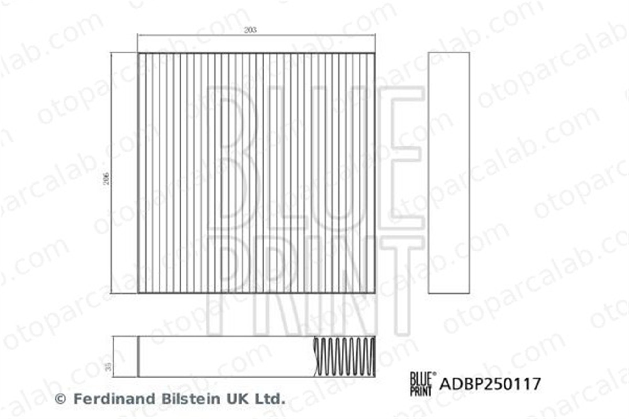 BLUE PRINT ADBP250117 Polen Filtresi BYD SEAL SEAL U | SONG PLUS PREMIUM | SEALION 6 12975843 13033891