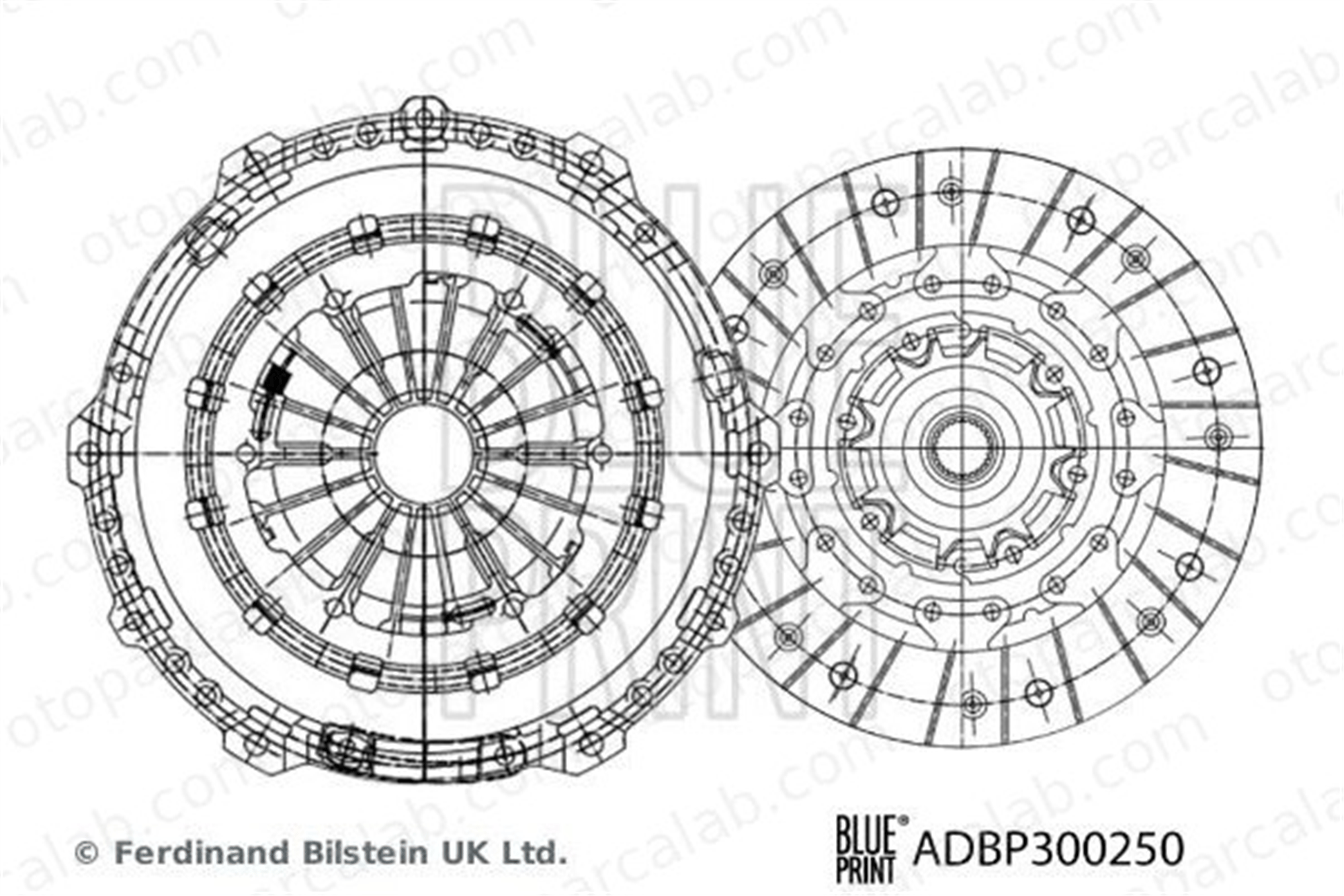 BLUE PRINT ADBP300250 Debriyaj Seti PEUGEOT 308 II 208 I 1609348180 1609349680