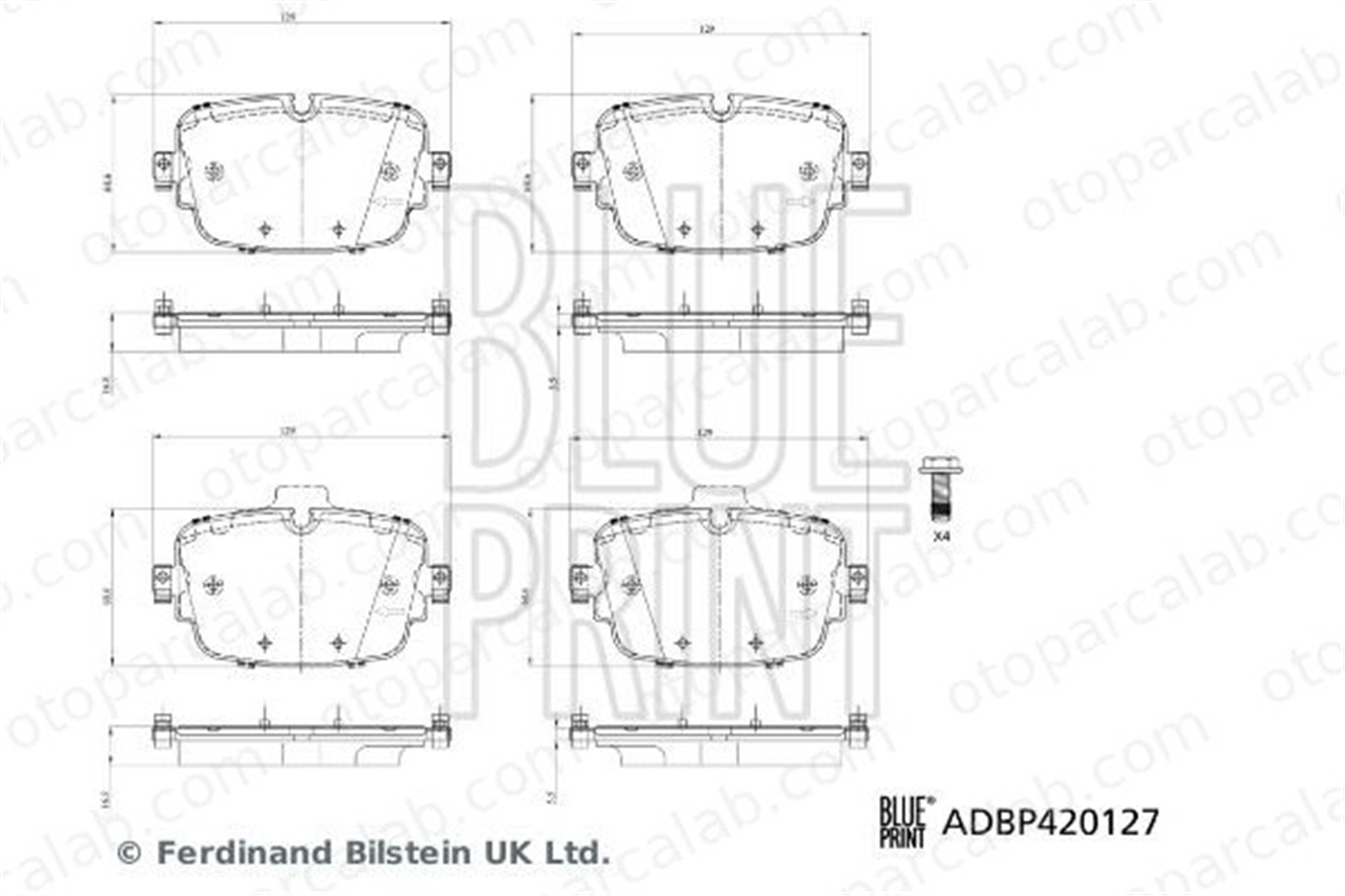 BLUE PRINT ADBP420127 Fren Disk Balata Ön AUDI Q8 A7 Sportback 4M0698451AA 4M0698451AE