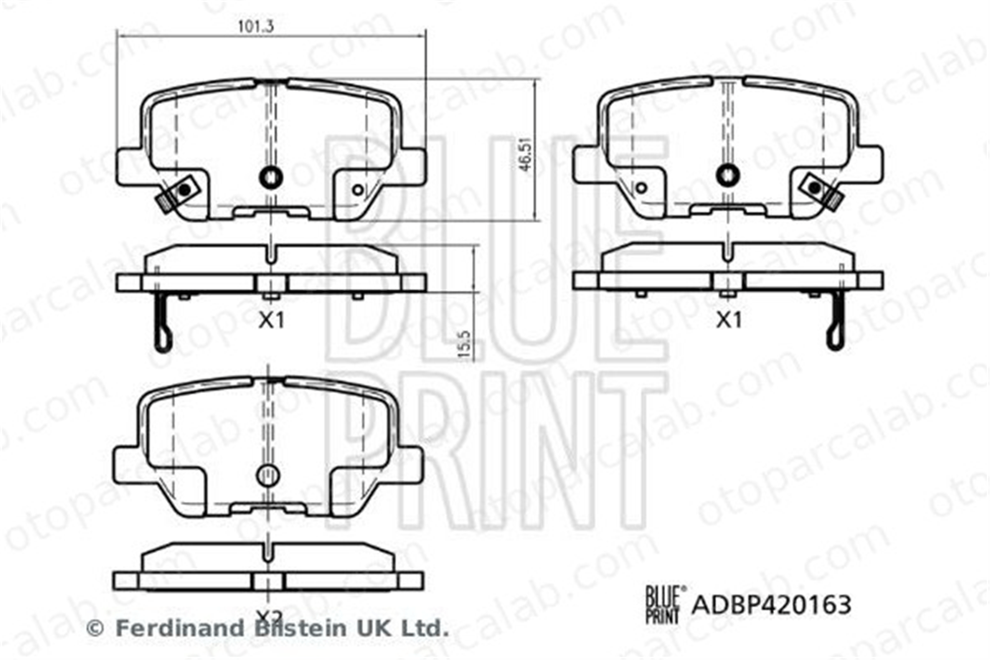BLUE PRINT ADBP420163 Fren Disk Balata Ön MAXUS eDELIVER 3 Panelvan/Van C00168954