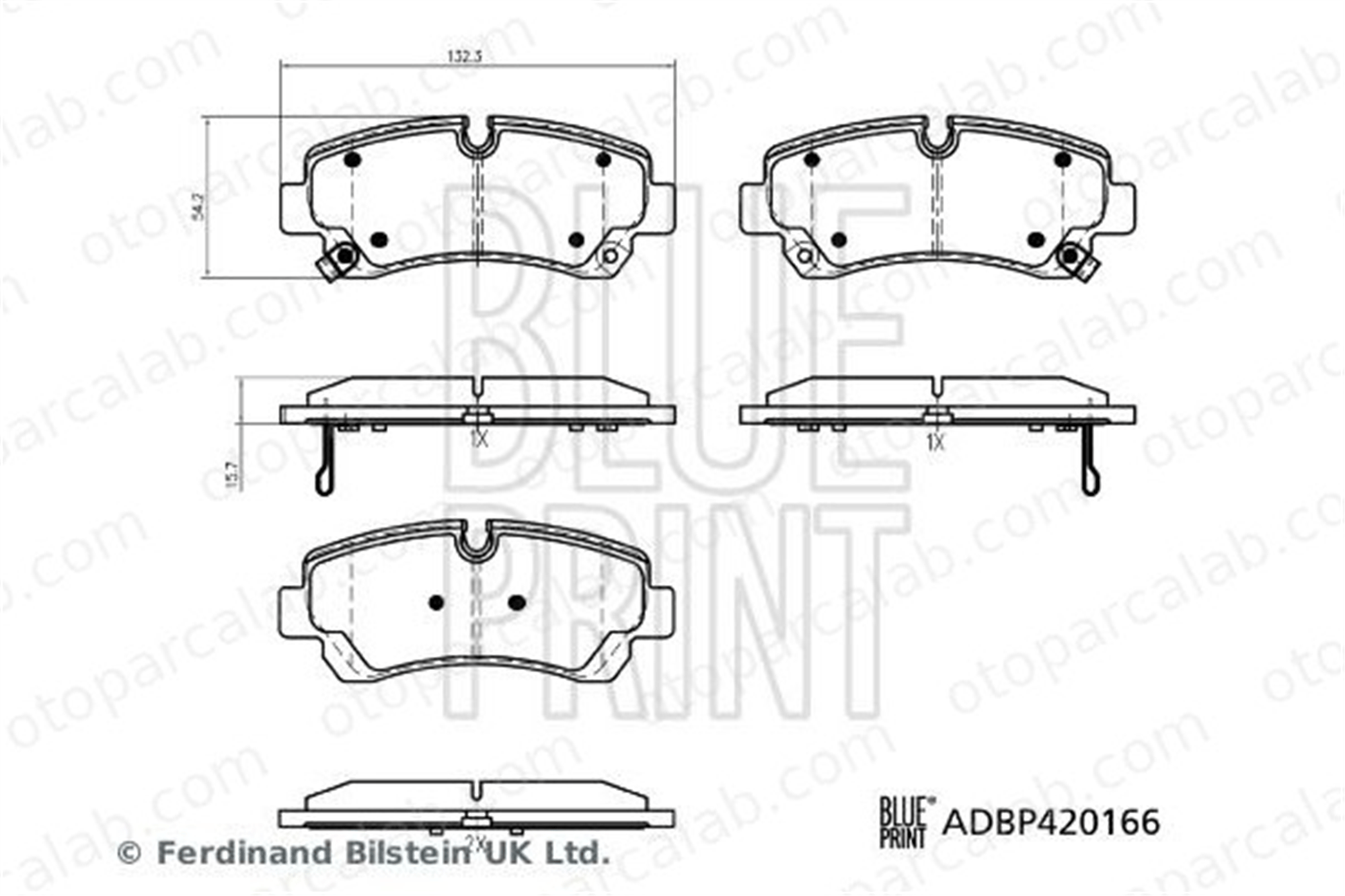 BLUE PRINT ADBP420166 Fren Disk Balata Arka MAXUS DELIVER 9 Panelvan/Van C00212550 C00377853