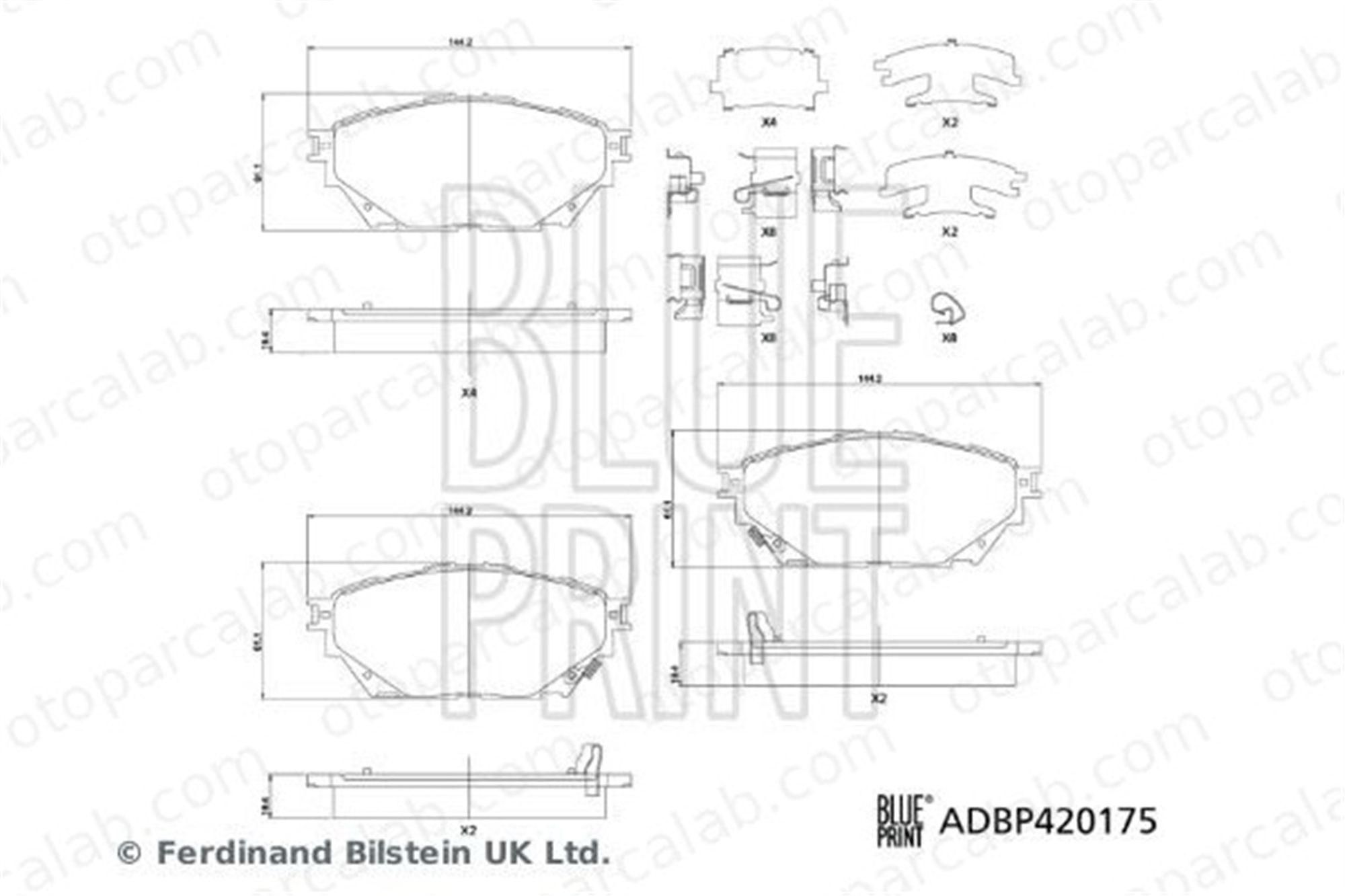 BLUE PRINT ADBP420175 Fren Disk Balata Ön veya Arka FUSO (MITSUBISHI) CANTER CANTER VII MK585740 ML252415
