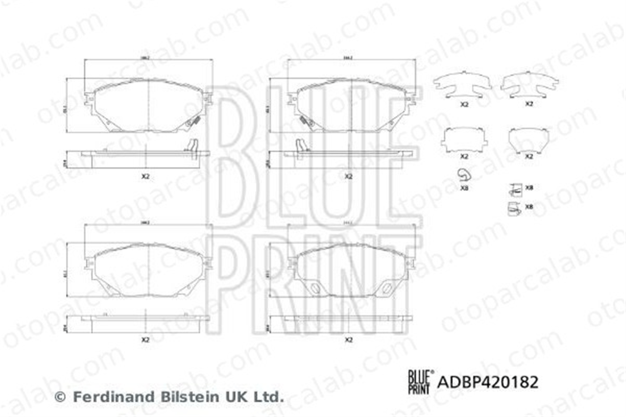 BLUE PRINT ADBP420182 Fren Disk Balata Ön veya Arka FUSO (MITSUBISHI) CANTER CANTER VII ML261681
