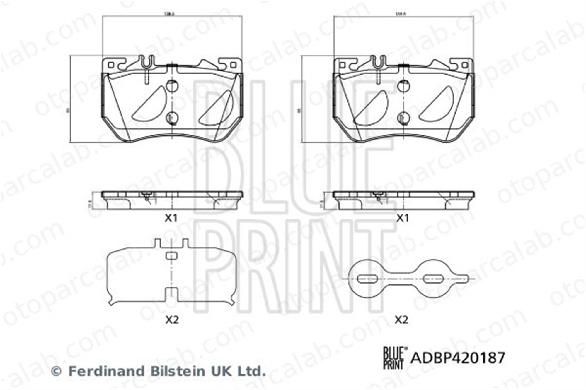 BLUE PRINT ADBP420187 Fren Disk Balata Ön MERCEDES-BENZ C-SERISI T-MODEL ADBP420187 4200404