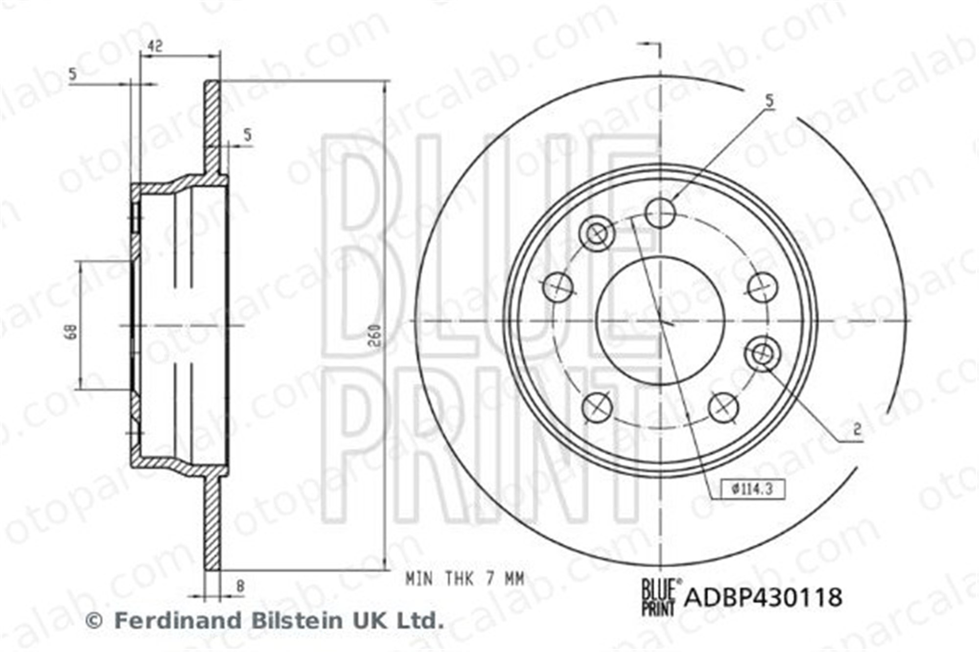 BLUE PRINT ADBP430118 Fren Disk Ayna Arka Sağ ve Sol RENAULT MEGANE IV Hatchback MEGANE IV Grandtour 440A06575R MQ005252