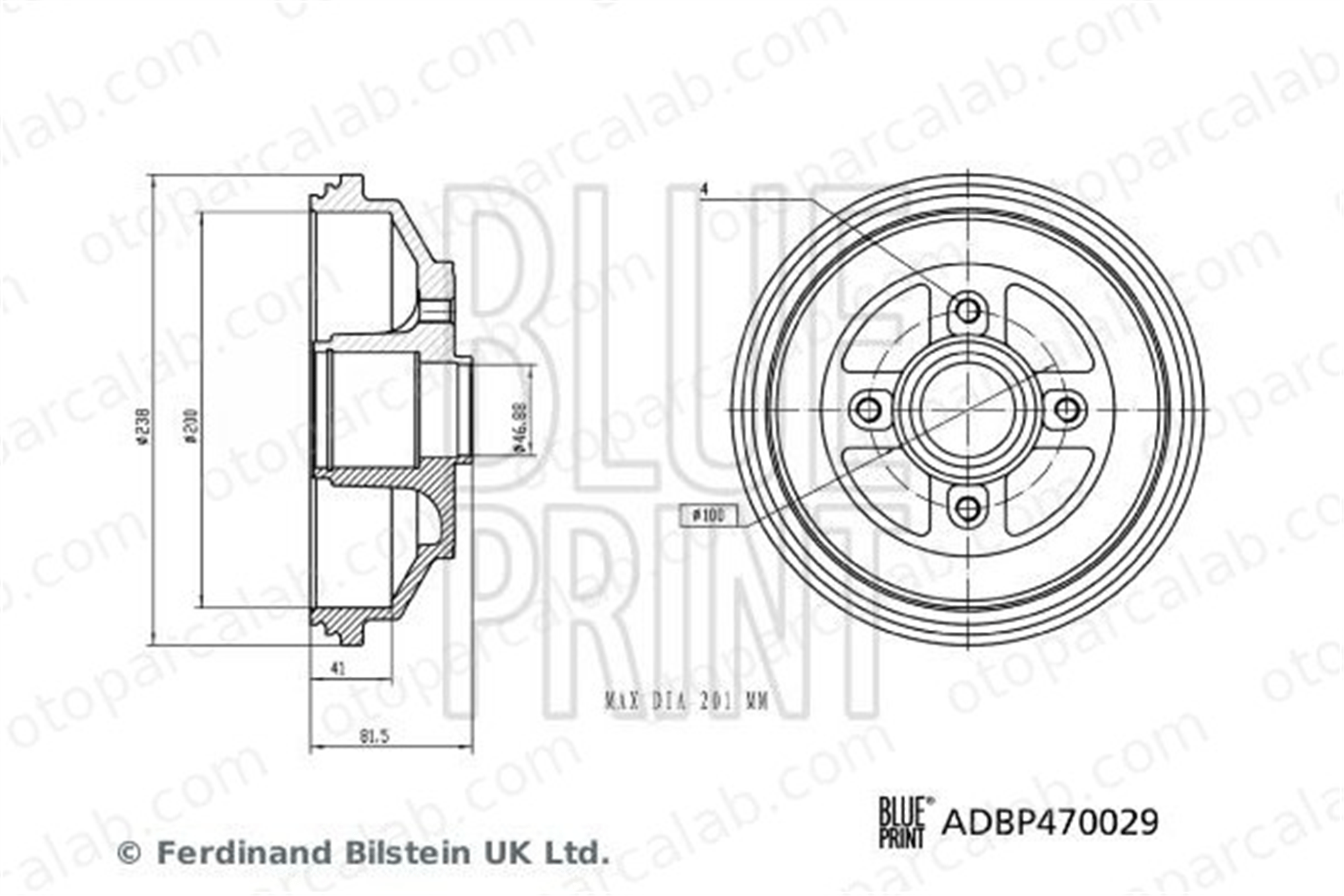 BLUE PRINT ADBP470029 Kampana Arka Sağ veya Sol SUZUKI SPLASH SWIFT III 4351162J00 93193100