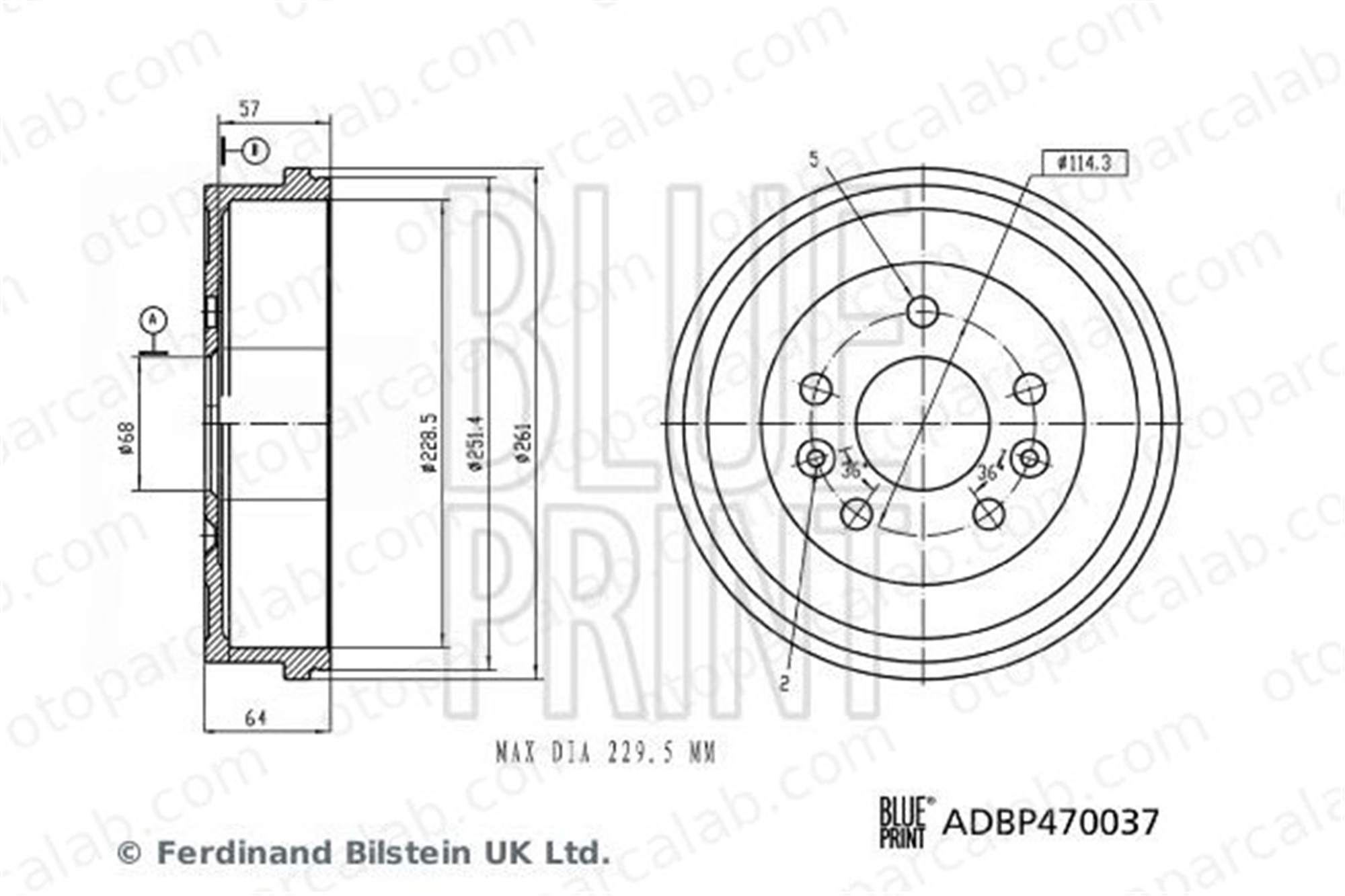 BLUE PRINT ADBP470037 Kampana Arka Sağ veya Sol DACIA DUSTER DUSTER Kasa/SUV 8200835832 4320000Q2H