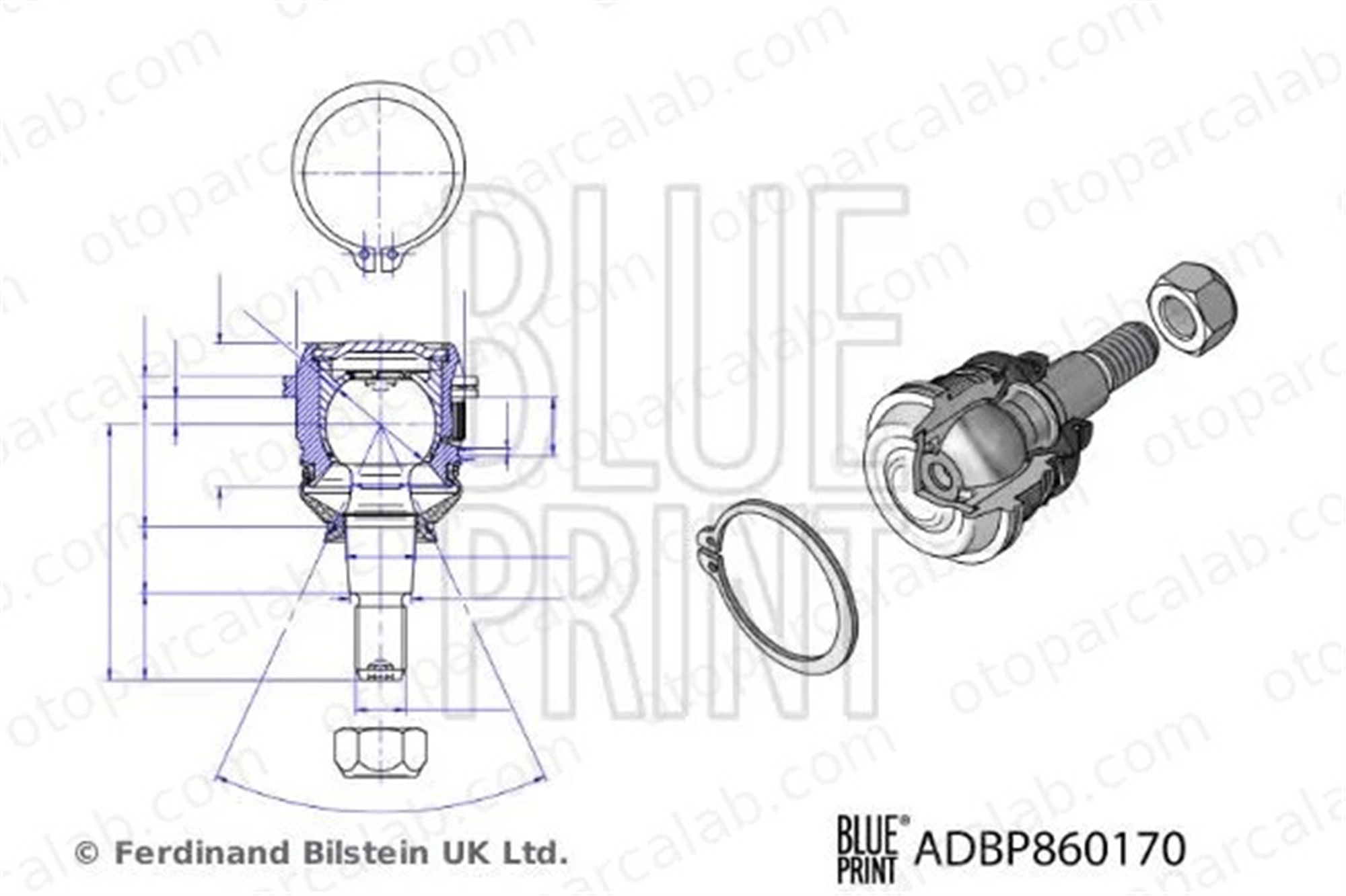 BLUE PRINT ADBP860170 Rotil Alt Sağ veya Sol HYUNDAI i20 II i20 II Coupe 54530C8500