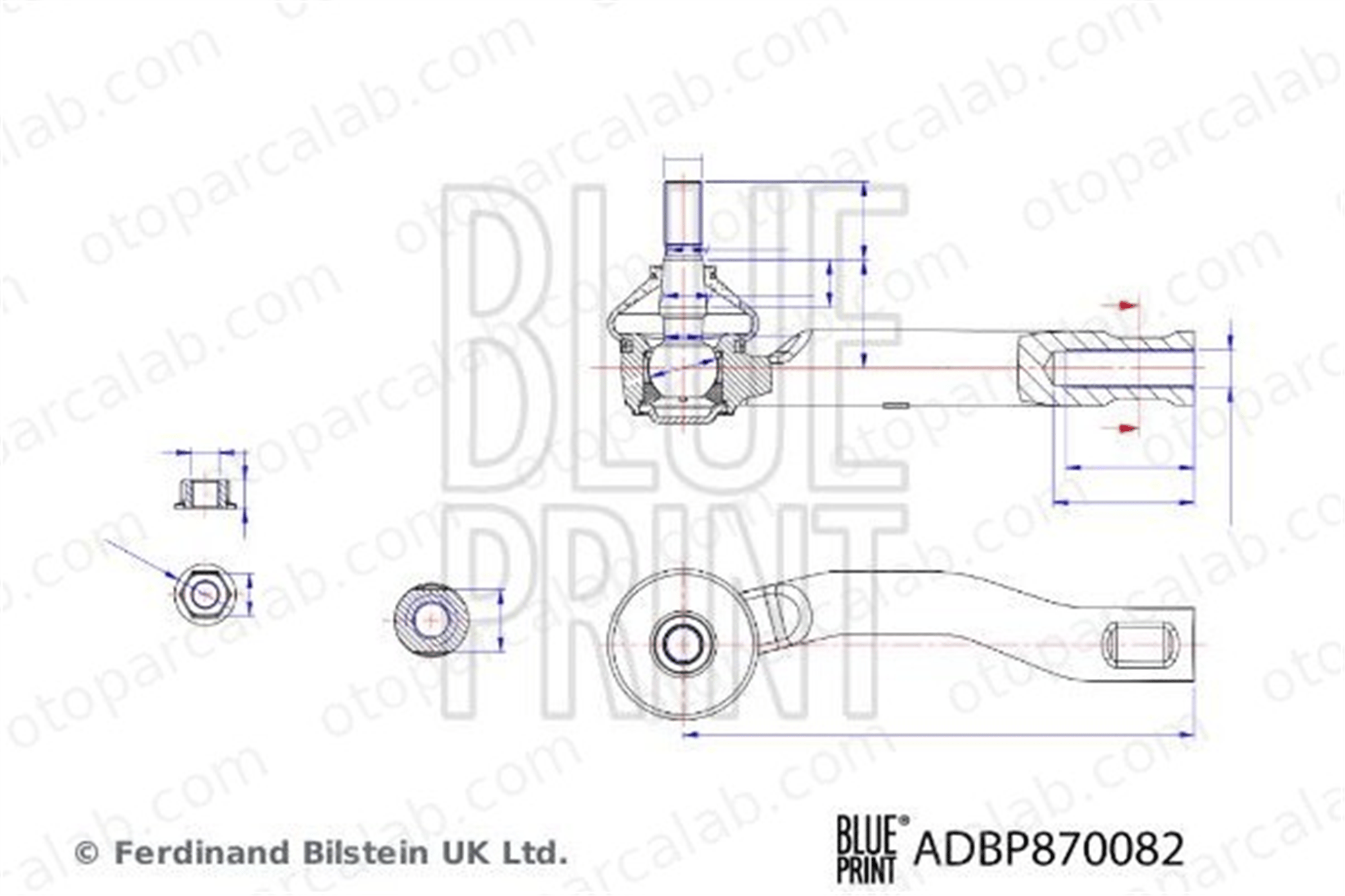 BLUE PRINT ADBP870082 Rot Başı Sağ TOYOTA YARIS ADBP870082 4504709210