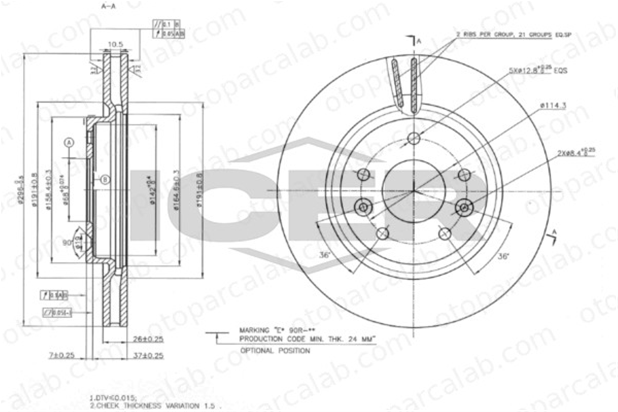 BLUE PRINT ADN143178 Fren Disk Ayna Ön Sağ ve Sol RENAULT KADJAR NISSAN QASHQAI II SUV 402064BA0A 402064EA0A