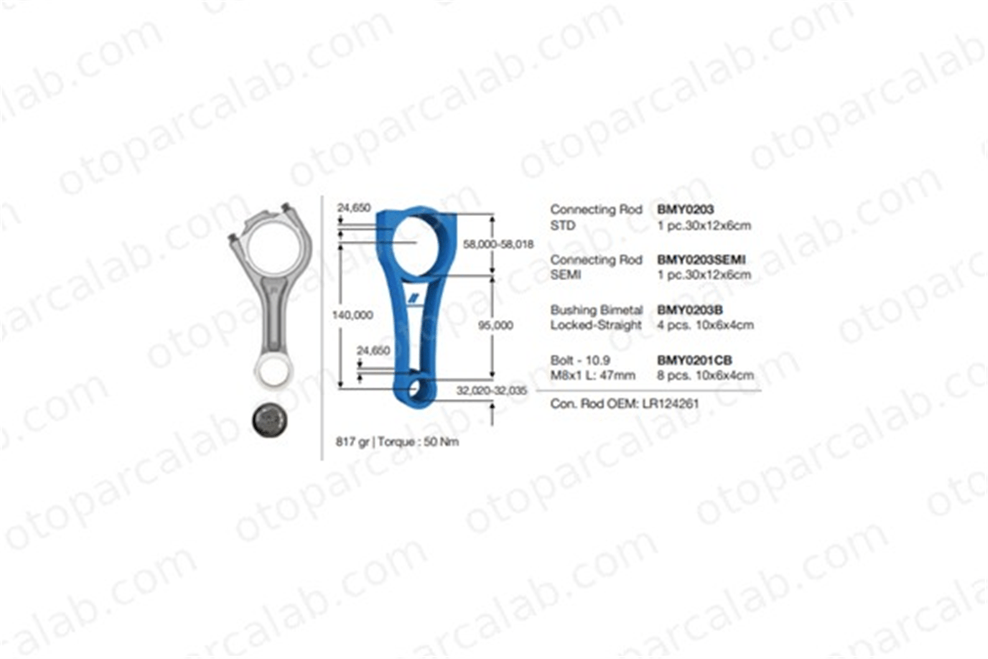 BMY 0203 Piston Kolu LAND ROVER DEFENDER Station Wagon DEFENDER Van LR124261