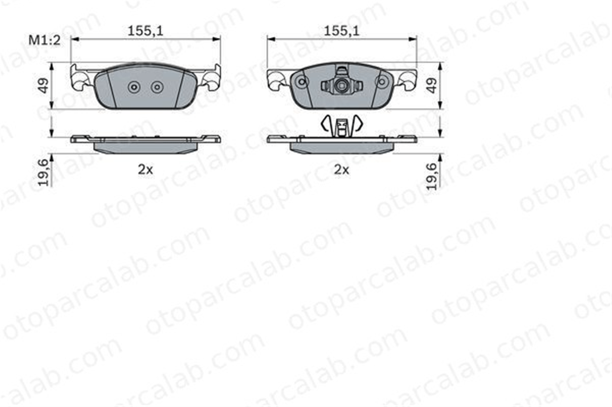 BOSCH 0 986 424 021 Fren Disk Balata Ön DACIA LOGAN MCV II RENAULT CLIO IV 410605536R 410604682R