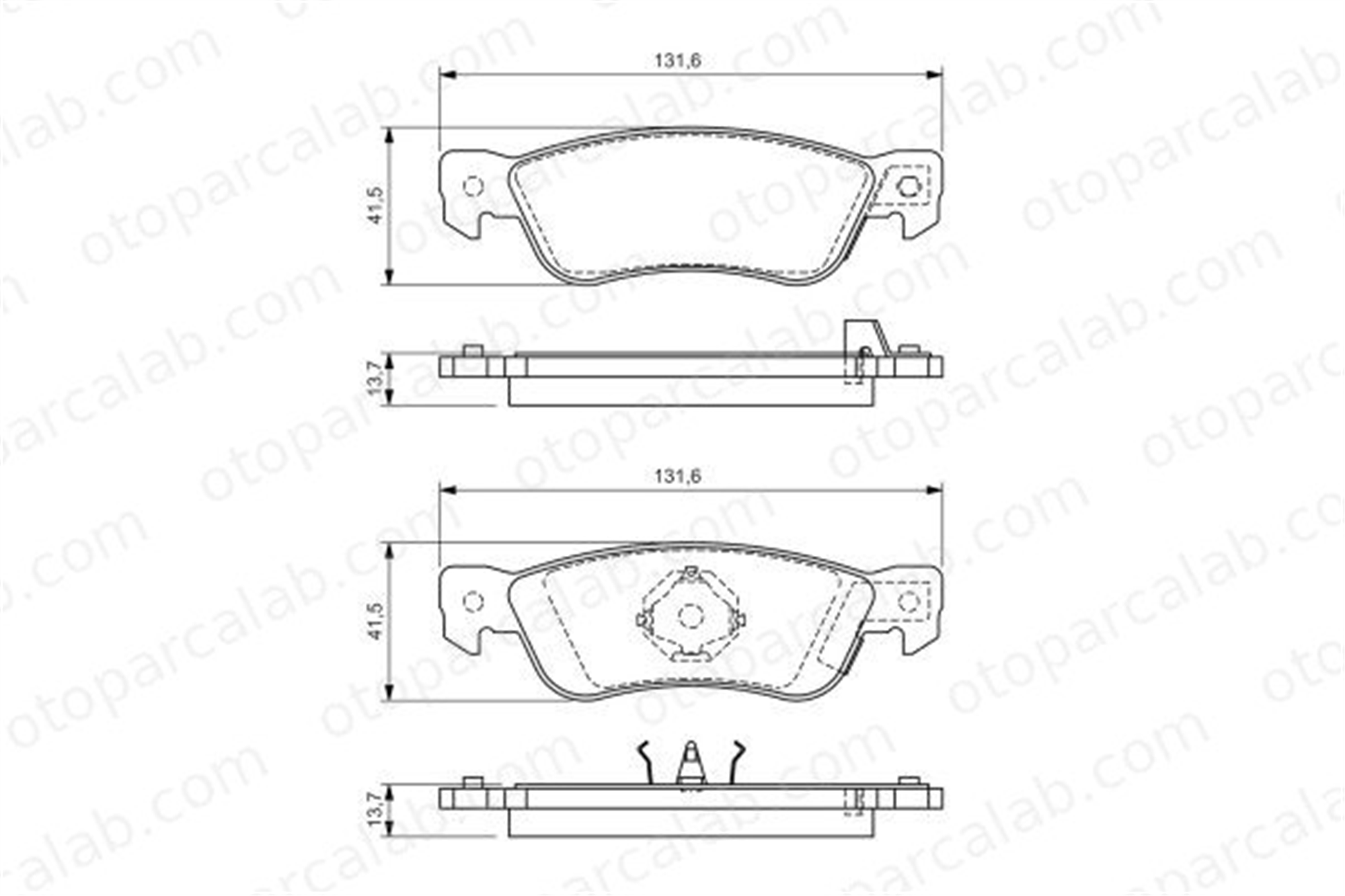 BOSCH 0 986 424 262 Fren Disk Balata Arka ISUZU TROOPER I TROOPER I Açık arazi aracı 4317859 8943621540