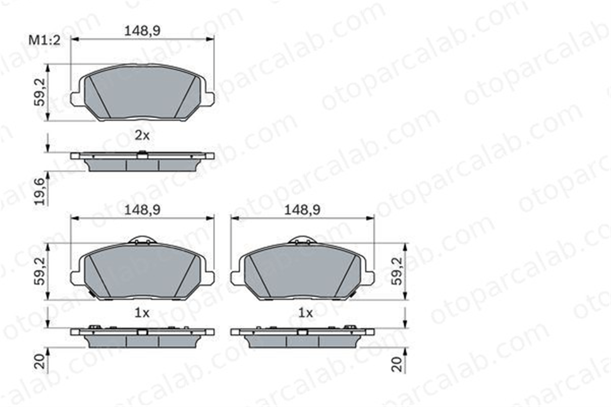 BOSCH 0 986 424 862 Fren Disk Balata Ön HYUNDAI i30 i30 Station wagon 58101G4A00 58101G4A10