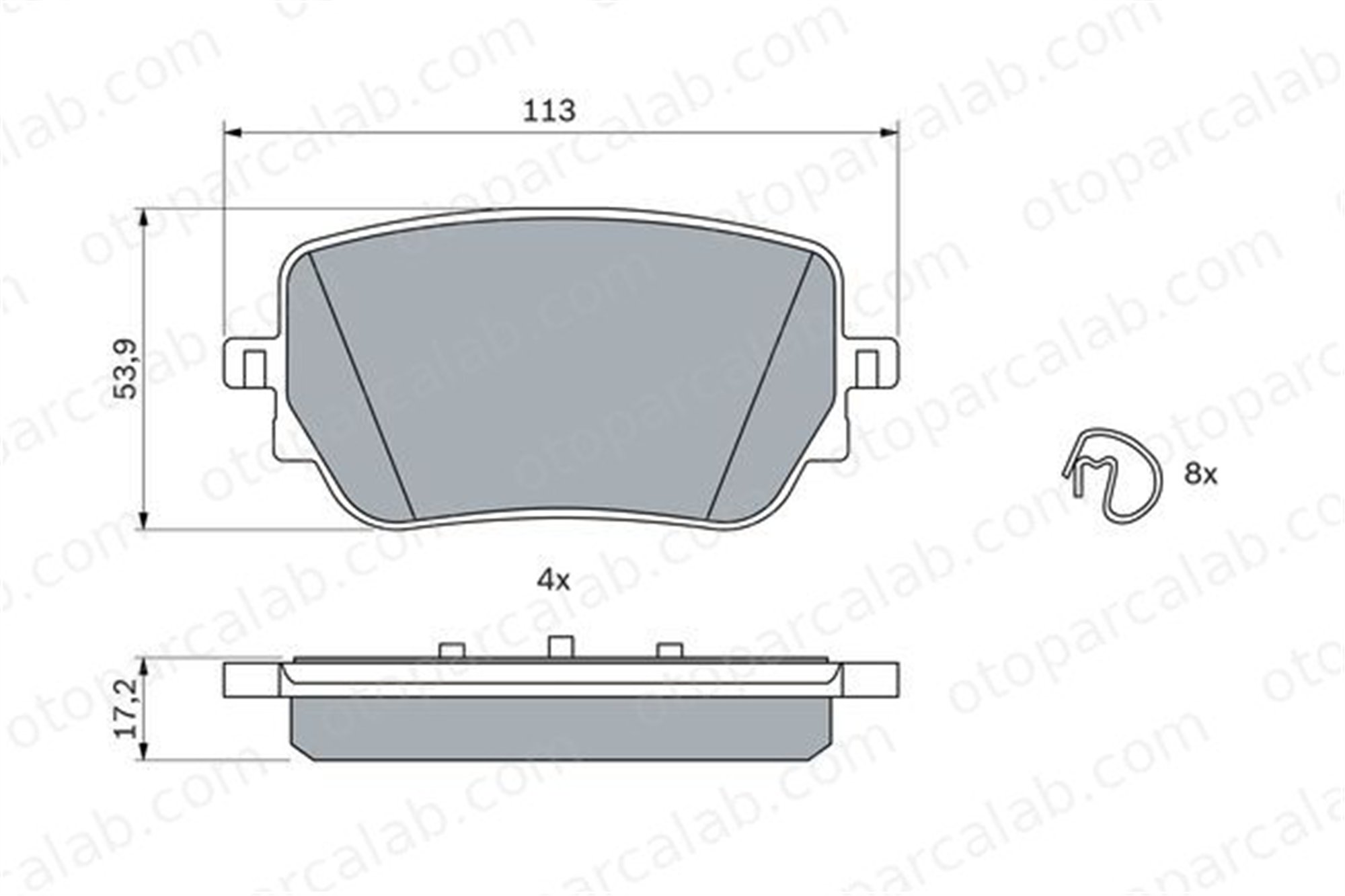 BOSCH 0 986 424 890 Fren Disk Balata Arka MERCEDES-BENZ A-SERISI B-SERISI Sports Tourer A0004207600 4201706