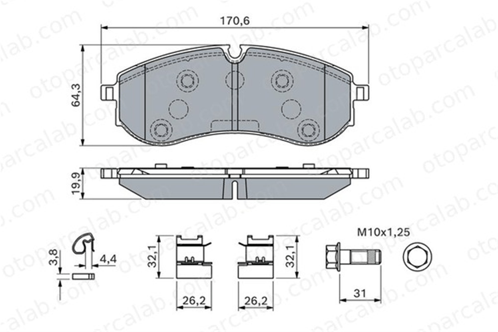 BOSCH 0 986 460 115 Fren Disk Balata Ön VW CRAFTER Panelvan/Van CRAFTER Platform şasi 65508206007 2N0698451A