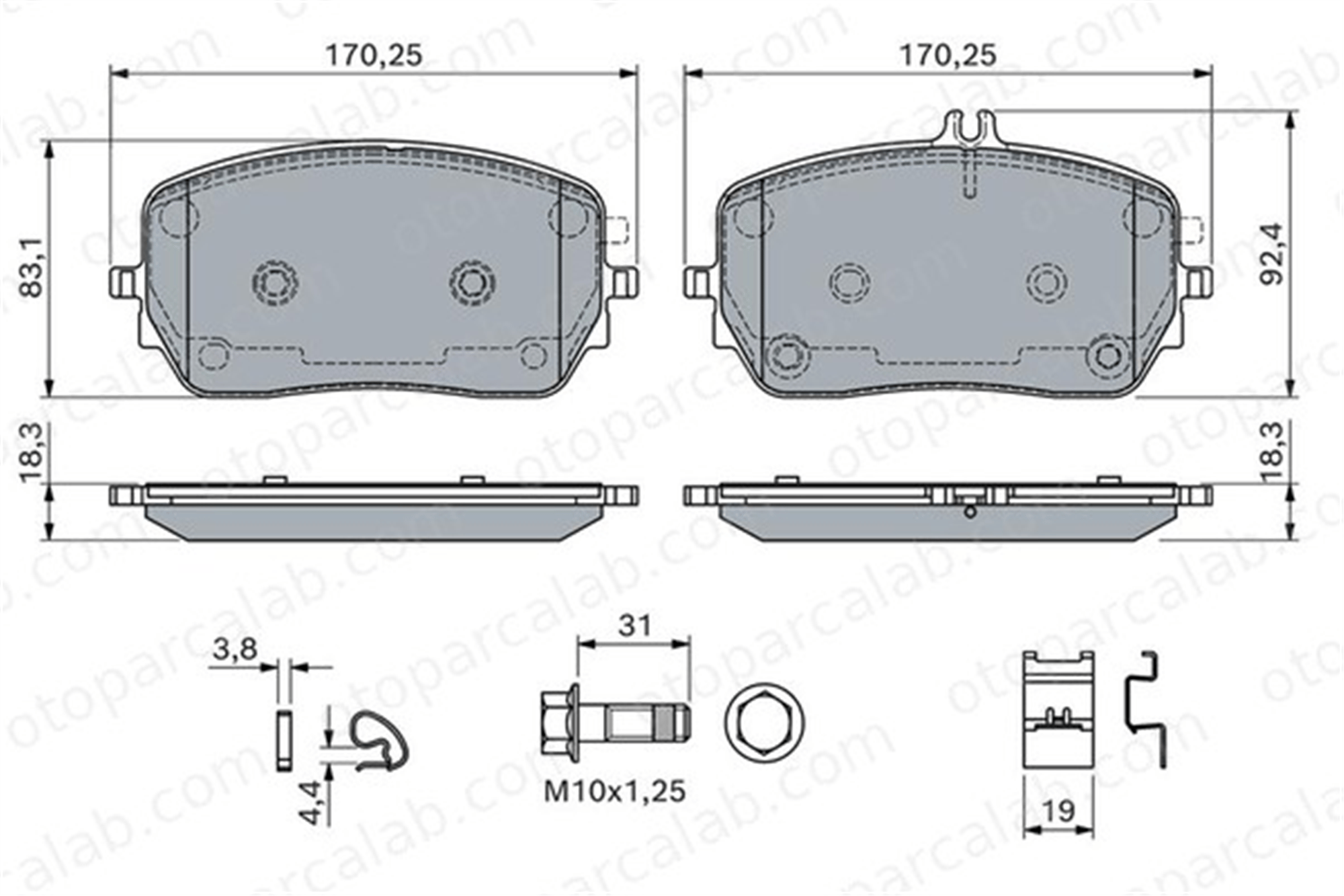 BOSCH 0 986 460 146 Fren Disk Balata Ön MERCEDES-BENZ GLE GLS 4201003 0004201003