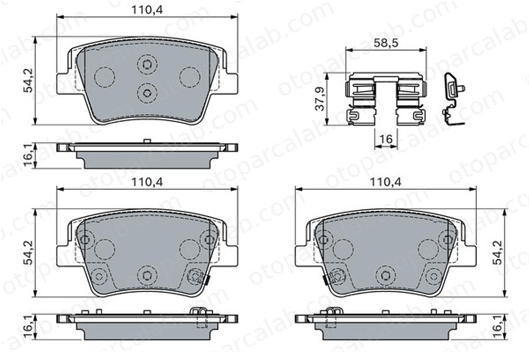 BOSCH 0 986 460 151 Fren Disk Balata Ön HYUNDAI SANTA FE IV SANTA FÉ III 58302S1A70