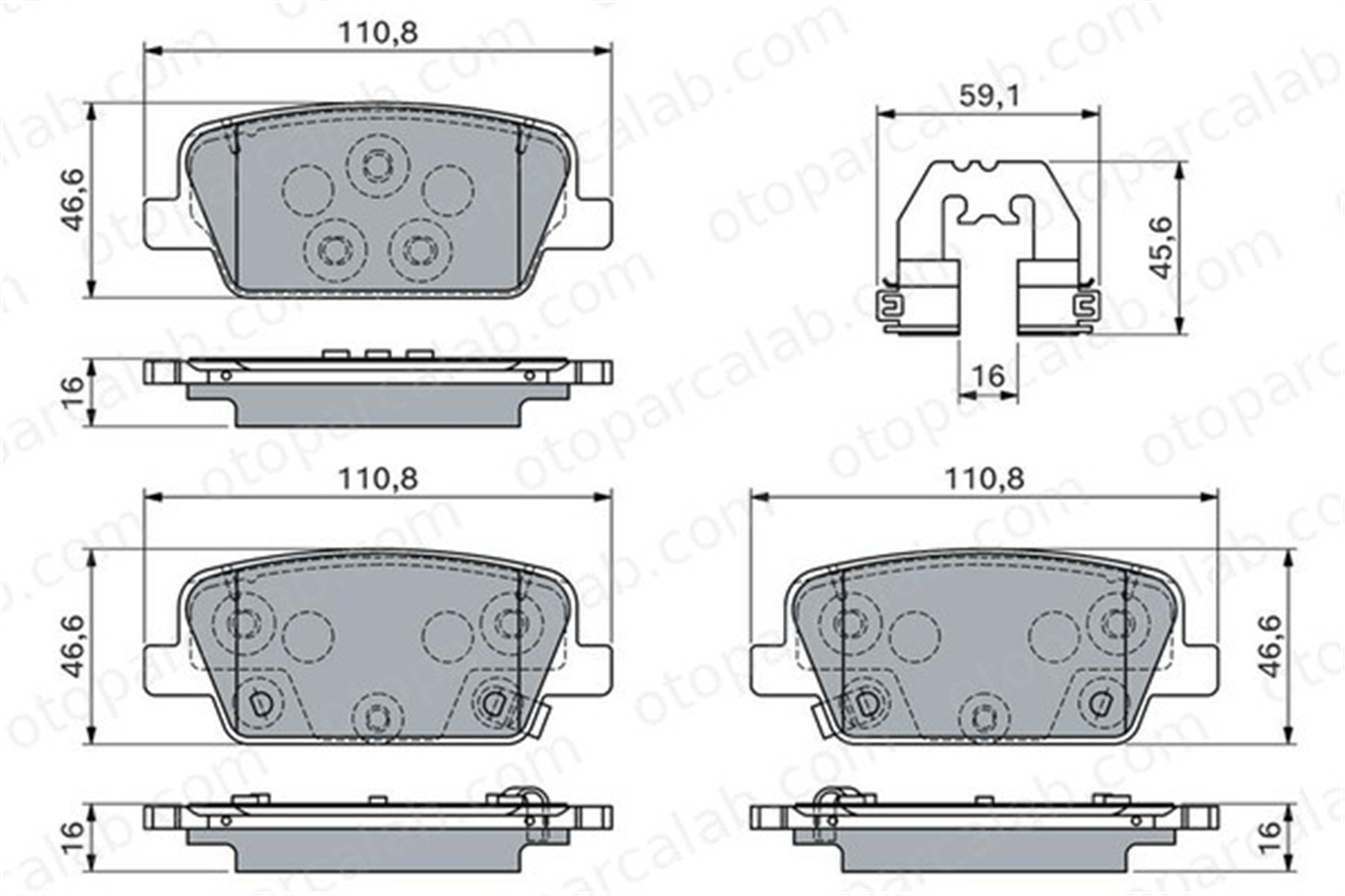 BOSCH 0 986 460 153 Fren Disk Balata Ön HYUNDAI SANTA FE IV SANTA FÉ III 58302S1A30 58302S1A50