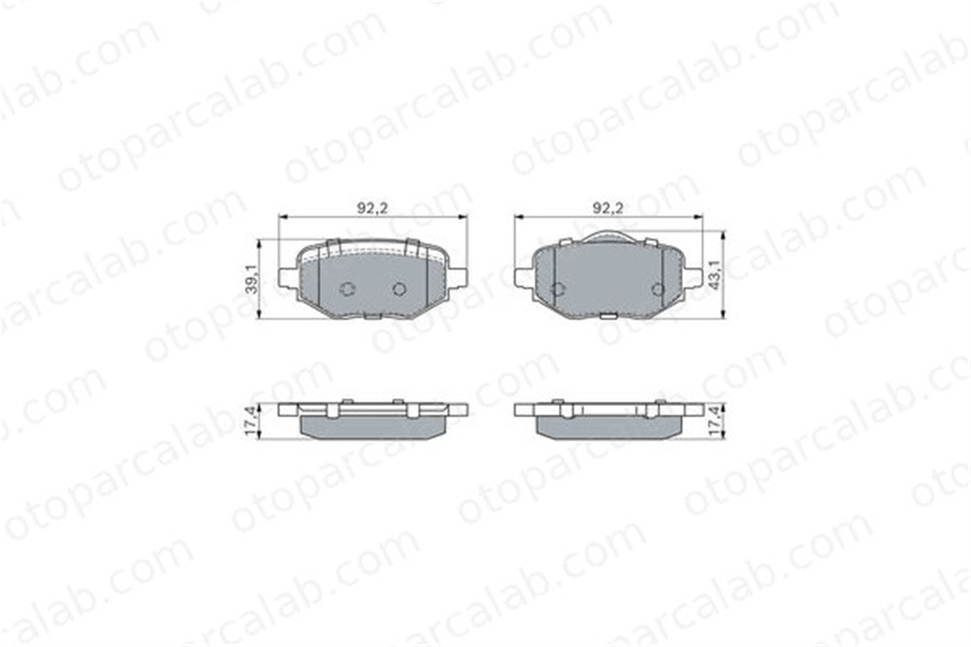 BOSCH 0 986 460 183 Fren Disk Balata Ön PEUGEOT 208 II 2008 II 1643574280 1680301680