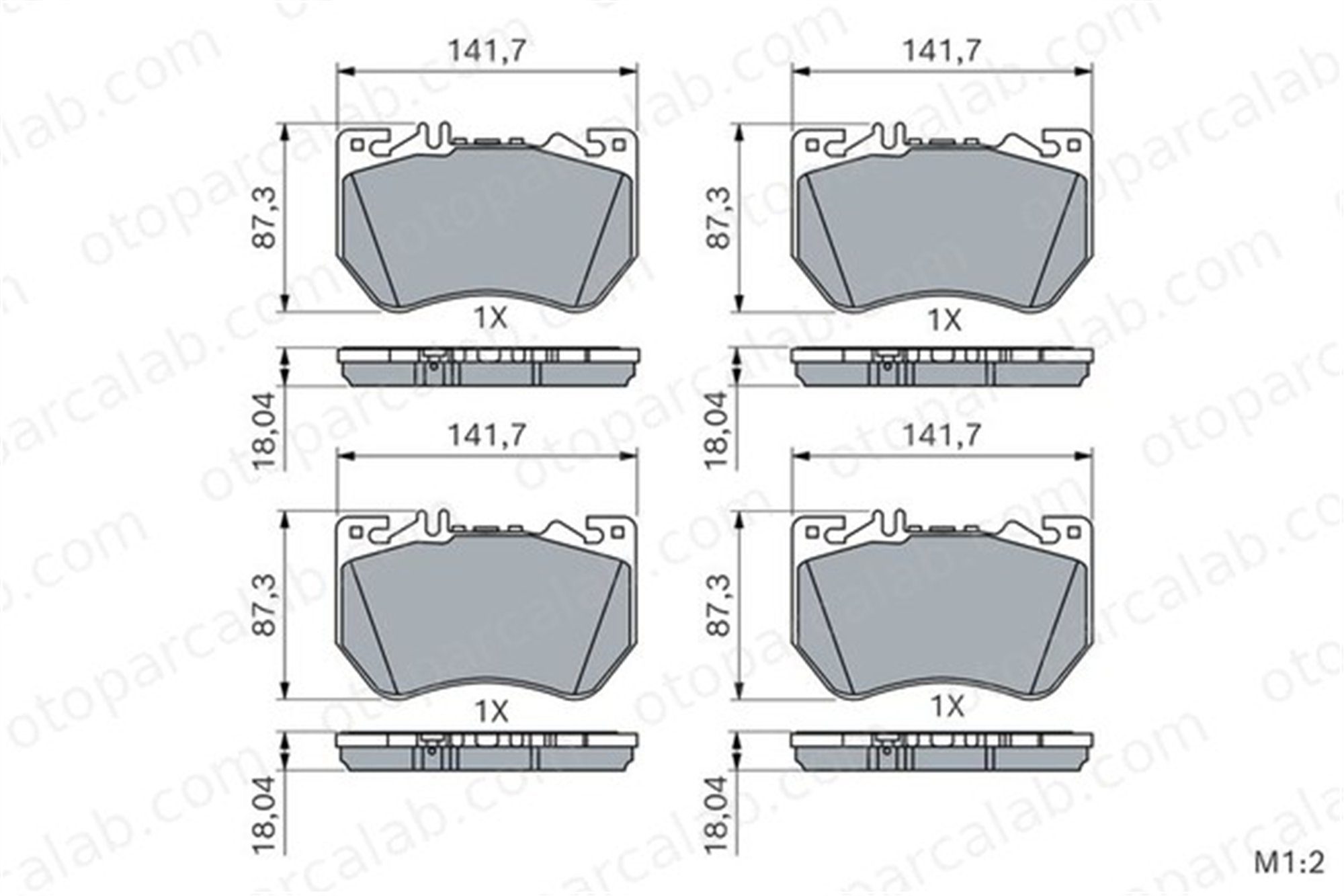 BOSCH 0 986 460 288 Fren Disk Balata Ön MERCEDES-BENZ C-SERISI T-MODEL A0004200404 4200404