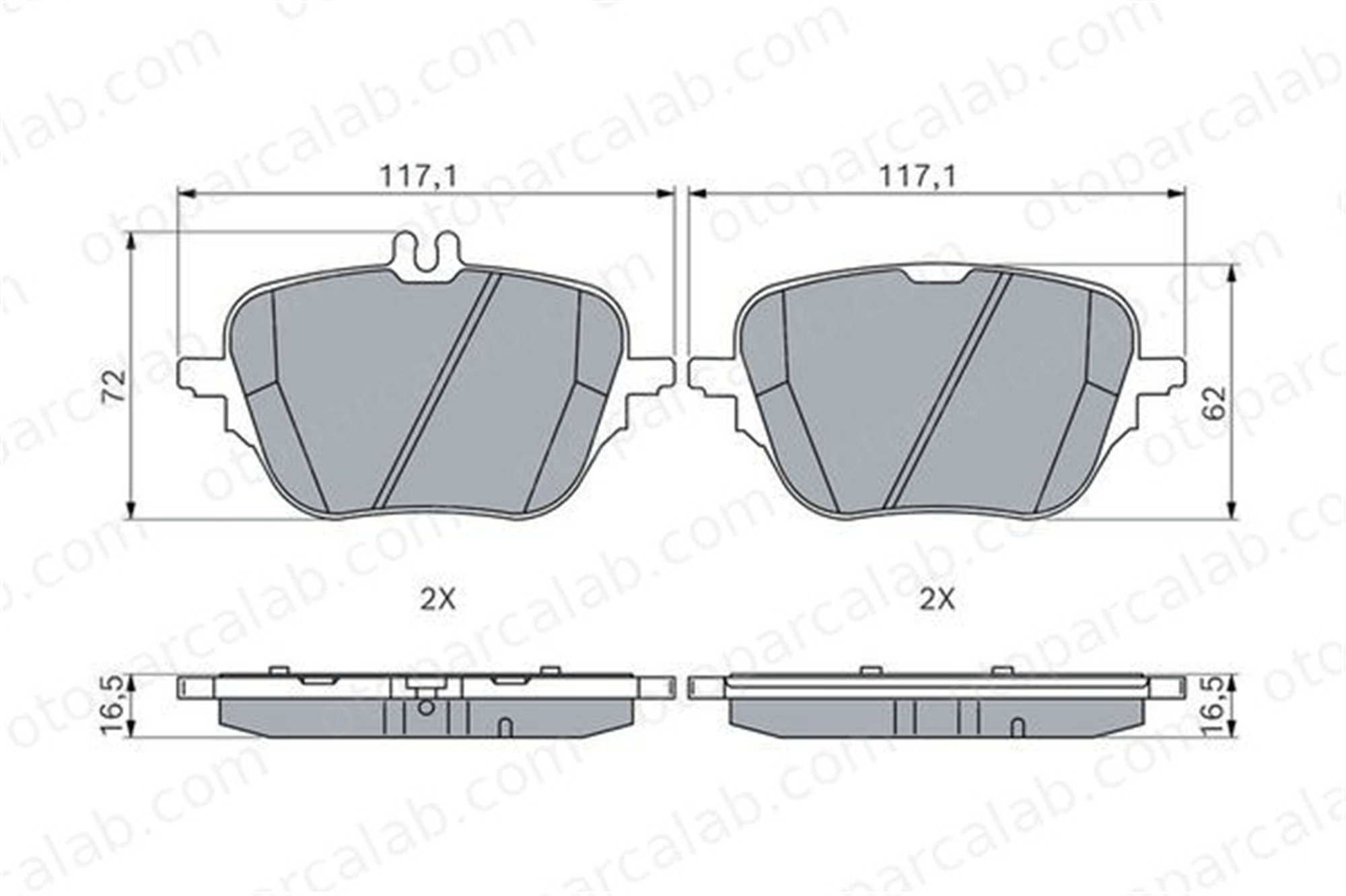 BOSCH 0 986 460 293 Fren Disk Balata Arka MERCEDES-BENZ S-SERISI C-SERISI T-MODEL A0004209305 4204103