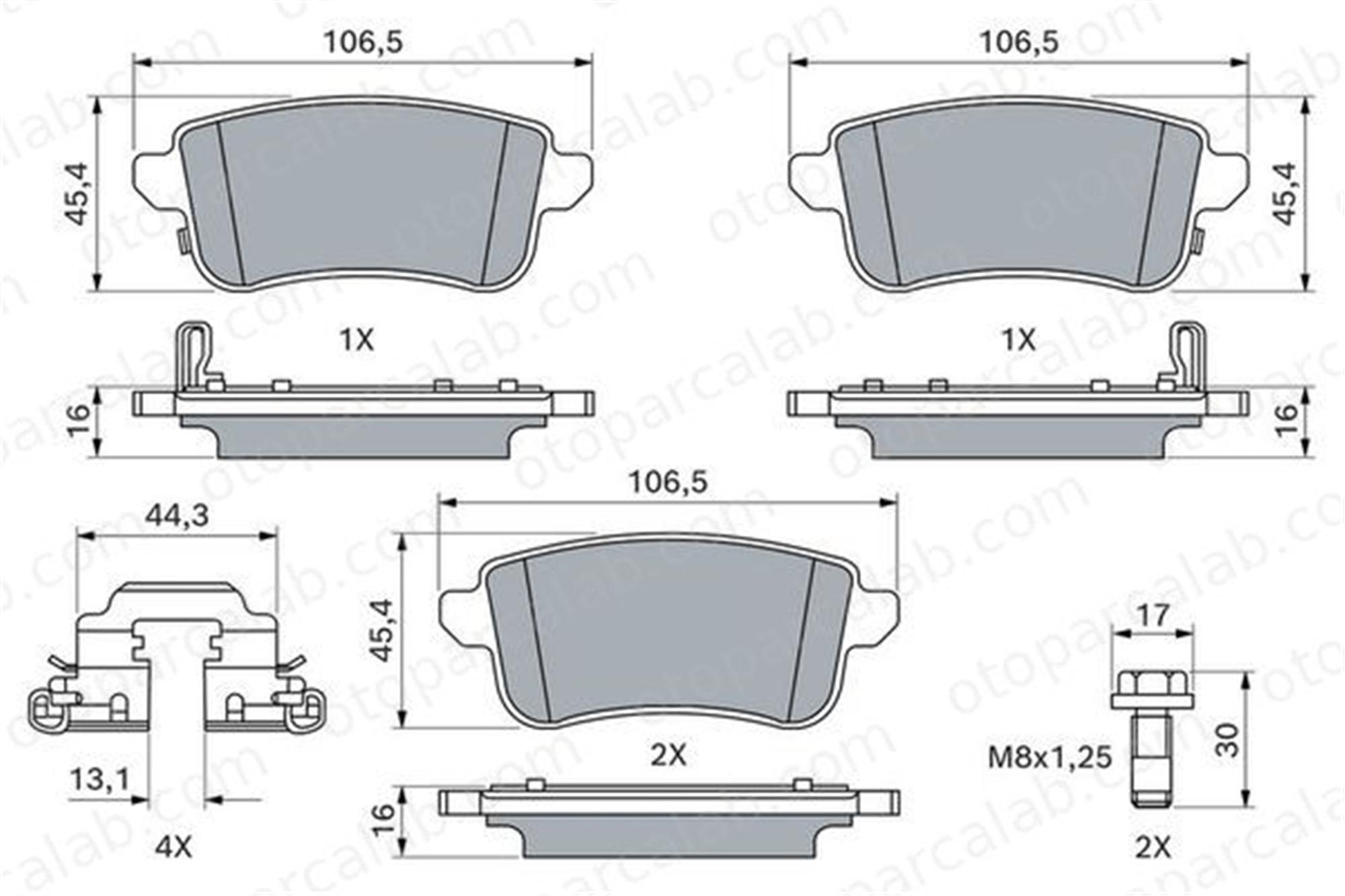 BOSCH 0 986 460 312 Fren Disk Balata Arka RENAULT CAPTUR II 440606659R 440607082R