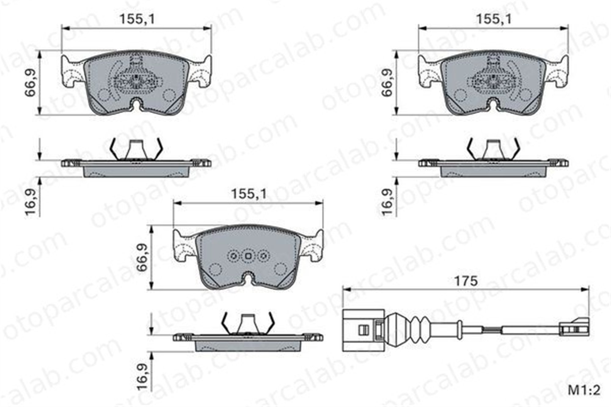 BOSCH 0 986 460 321 Fren Disk Balata Ön SKODA OCTAVIA IV Combi VW GOLF VIII 986460321 0 986 460 321