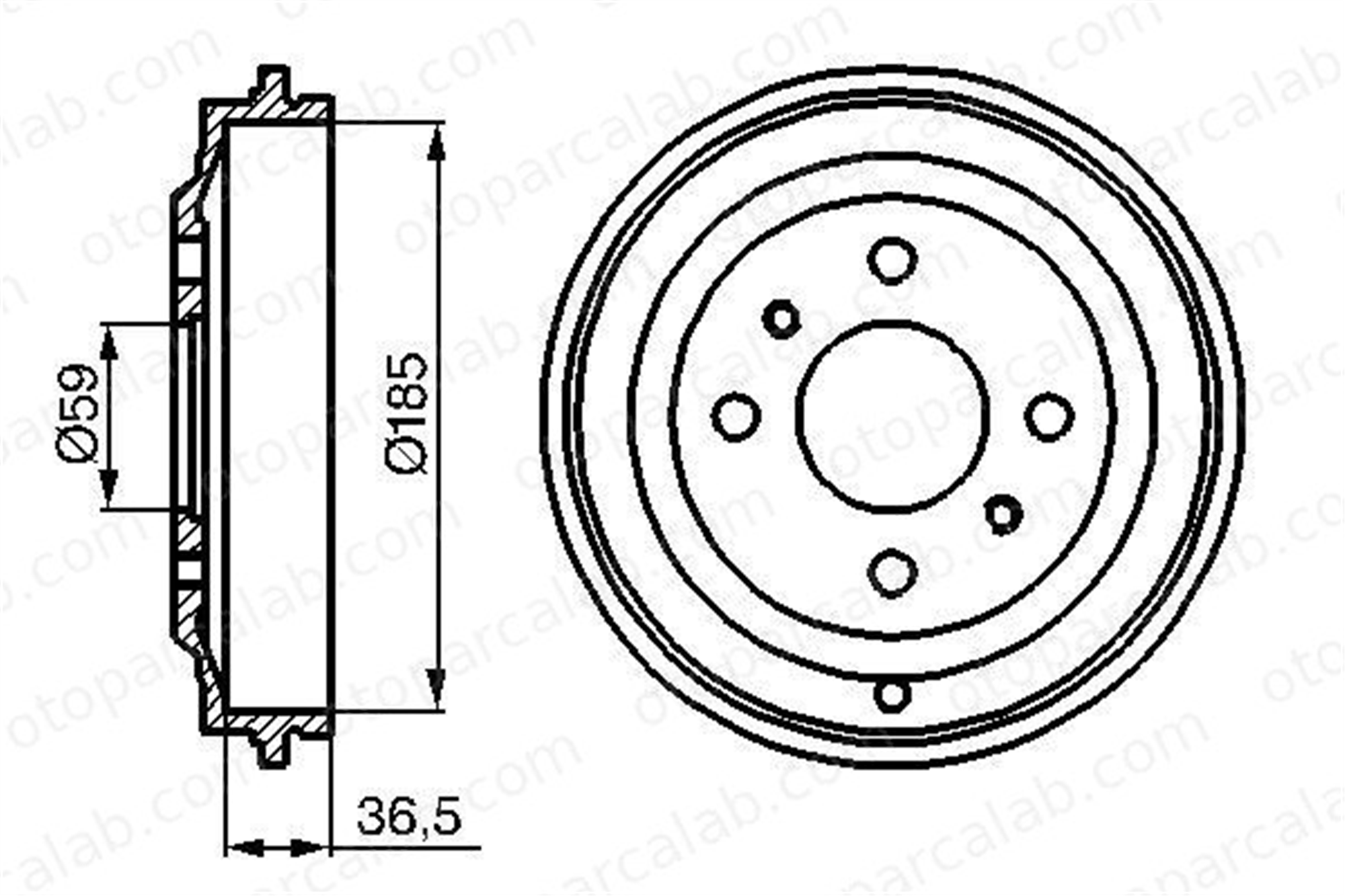 BOSCH 0 986 477 125 Kampana Arka Sağ veya Sol FIAT PALIO SIENA 98601861 5923606