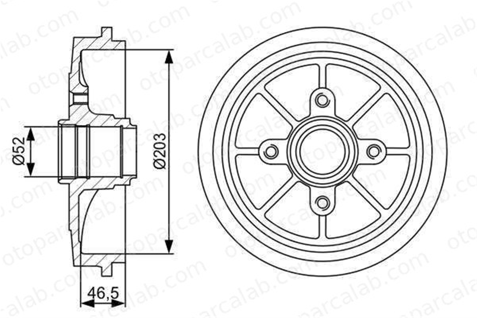 BOSCH 0 986 477 126 Kampana Arka Sağ veya Sol CITROËN XSARA XSARA Coupe 424740