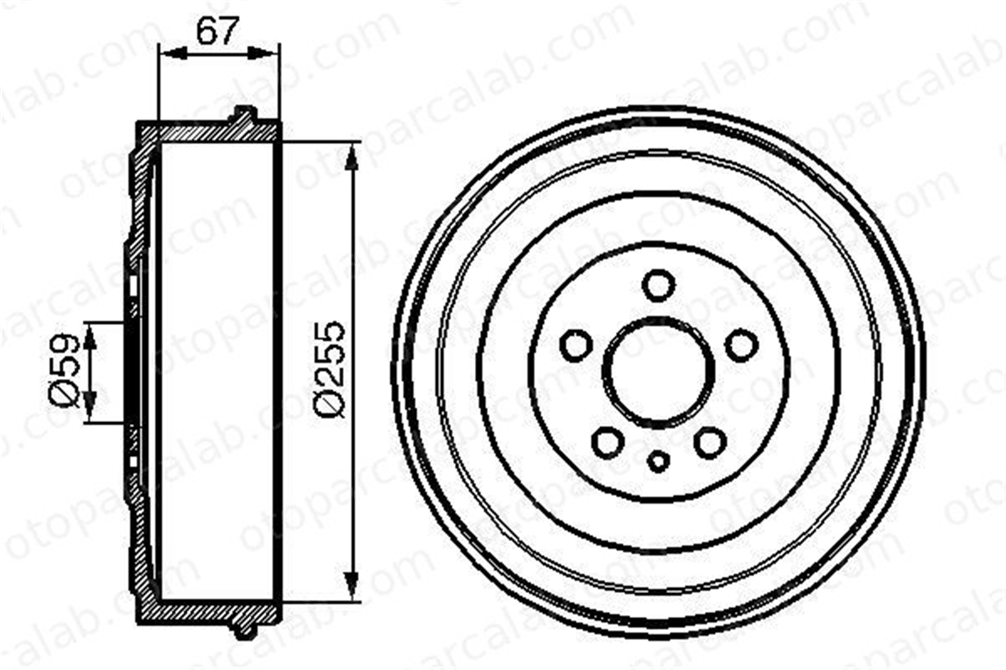 BOSCH 0 986 477 144 Kampana Arka Sağ veya Sol CITROËN JUMPY PEUGEOT EXPERT 424737 1471288282