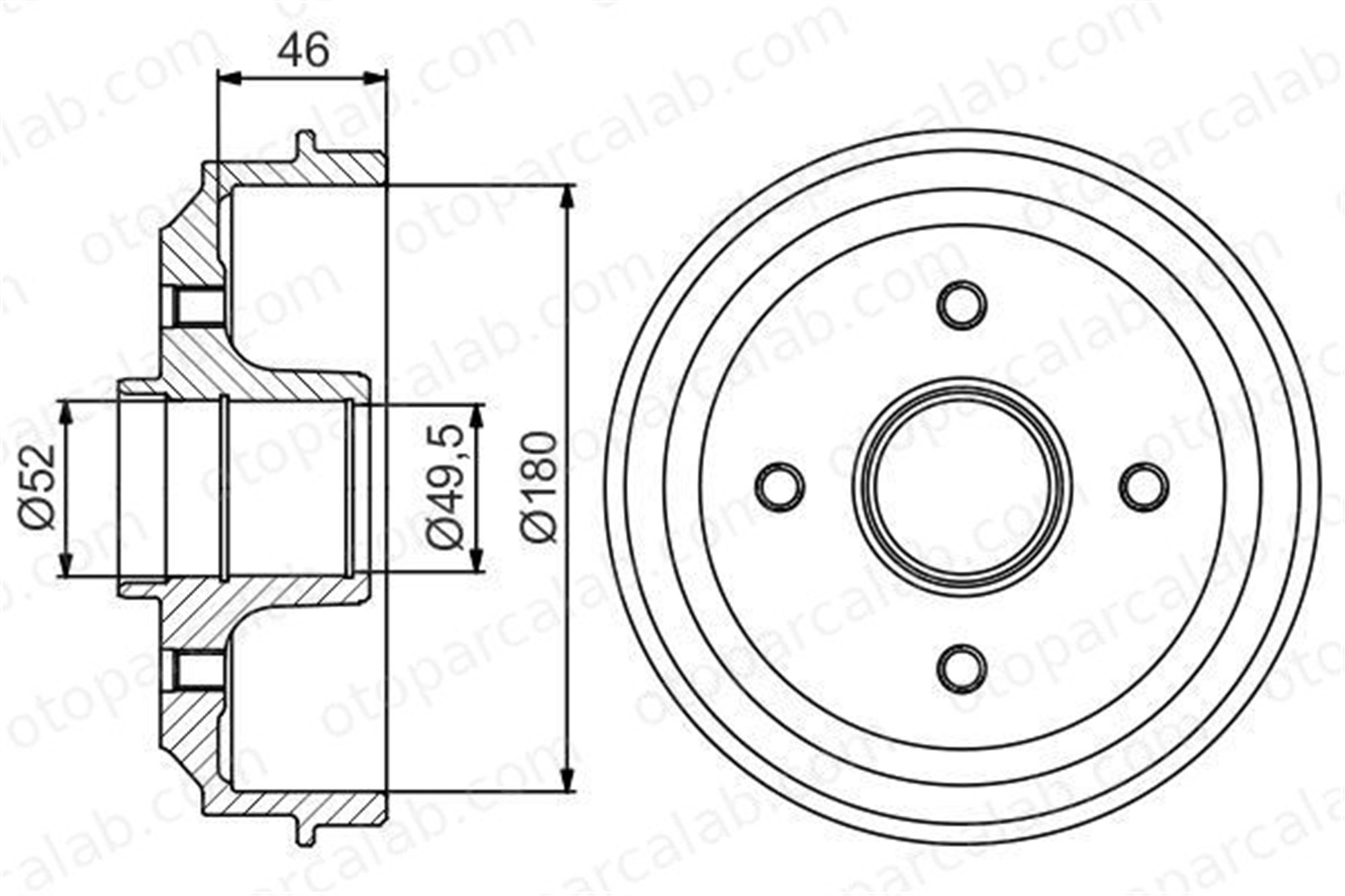 BOSCH 0 986 477 155 Kampana Arka Sağ veya Sol CITROËN SAXO PEUGEOT 106 II 986477155 0 986 477 155