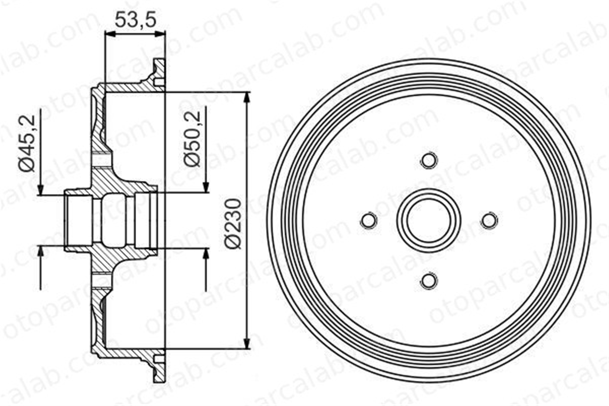 BOSCH 0 986 477 160 Kampana Arka Sağ veya Sol AUDI 100 C3 Sedan 100 C3 Avant 432061HA0A 432063VU0A