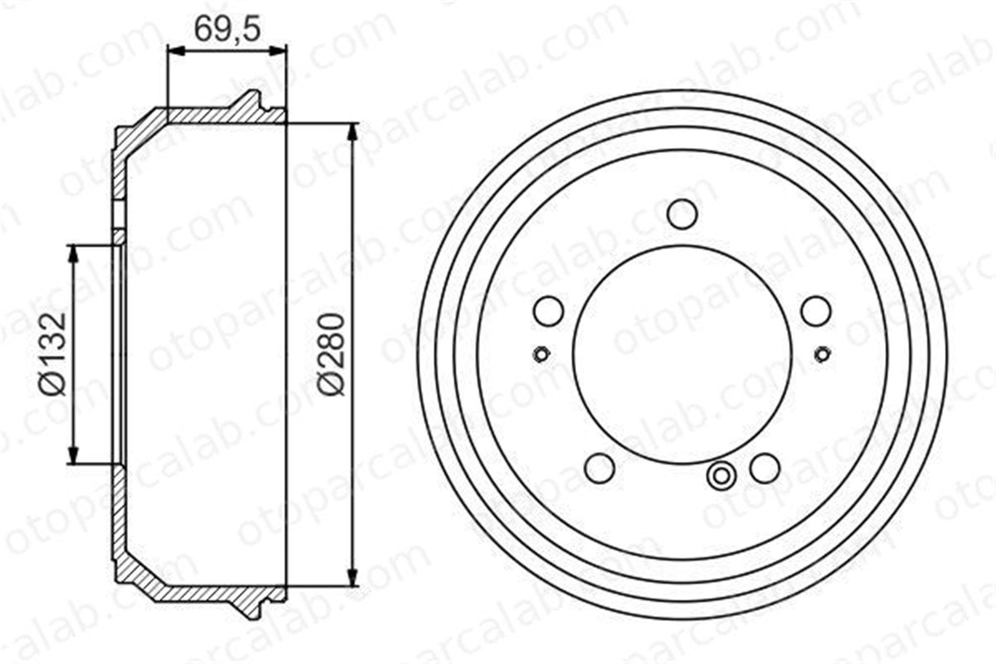 BOSCH 0 986 477 169 Kampana Arka Sağ veya Sol OPEL MOVANO A Panelvan/Van MOVANO A Minibüs/Otobüs 7700302145 4500099
