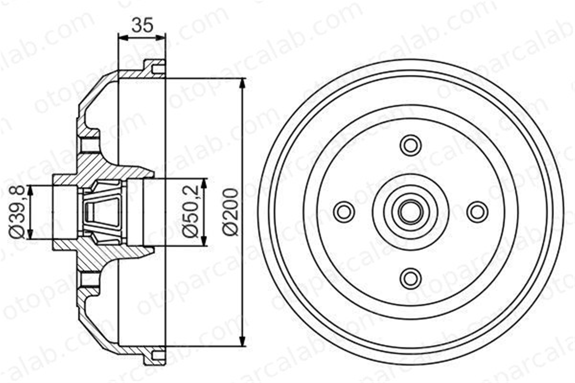 BOSCH 0 986 477 256 Kampana Arka Sağ veya Sol OPEL CORSA A Hatchback CORSA A TR 418117 90007526