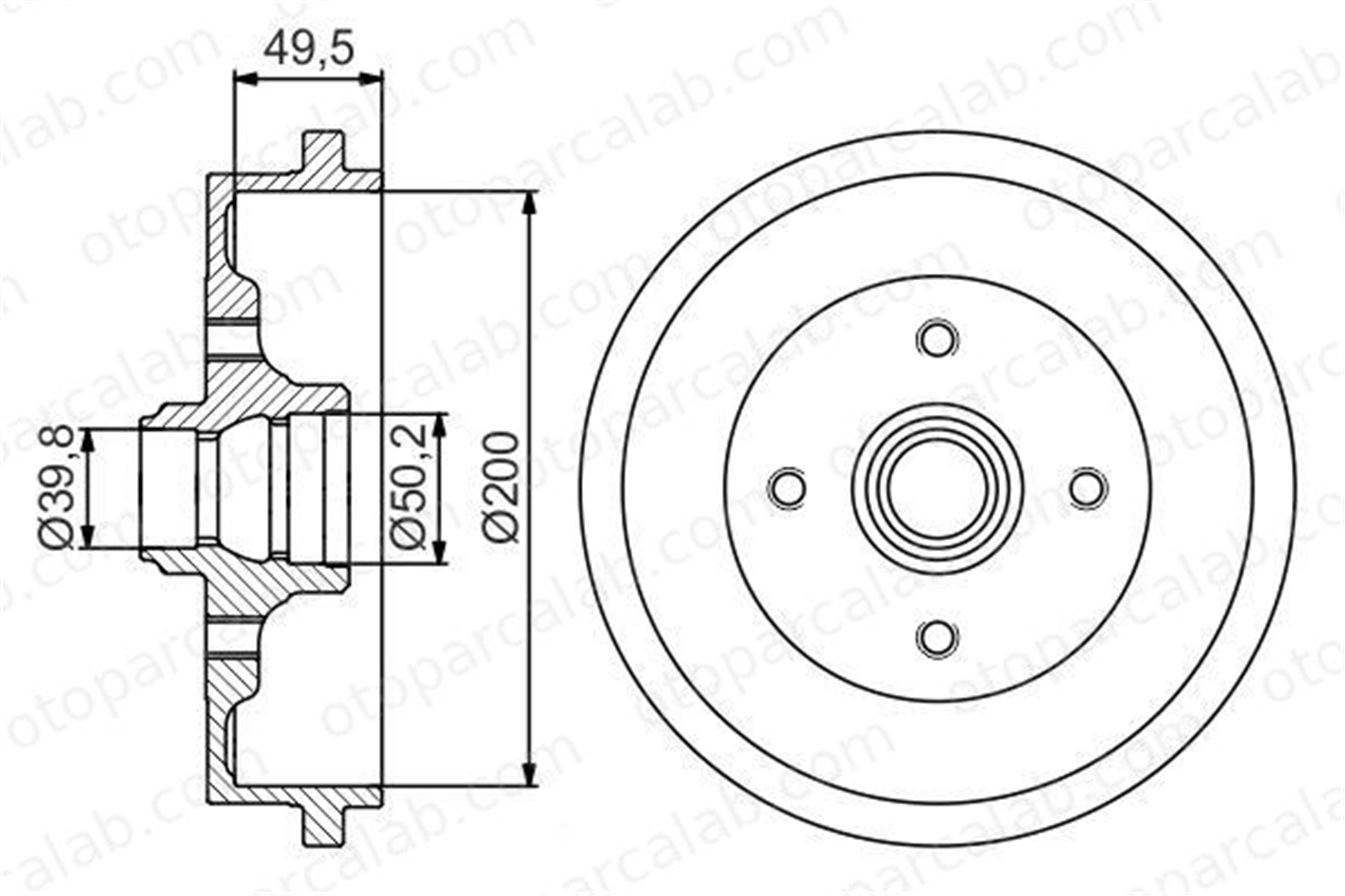 BOSCH 0 986 477 267 Kampana Arka Sağ veya Sol VW PASSAT B2 PASSAT B2 Variant 986477267 0 986 477 267