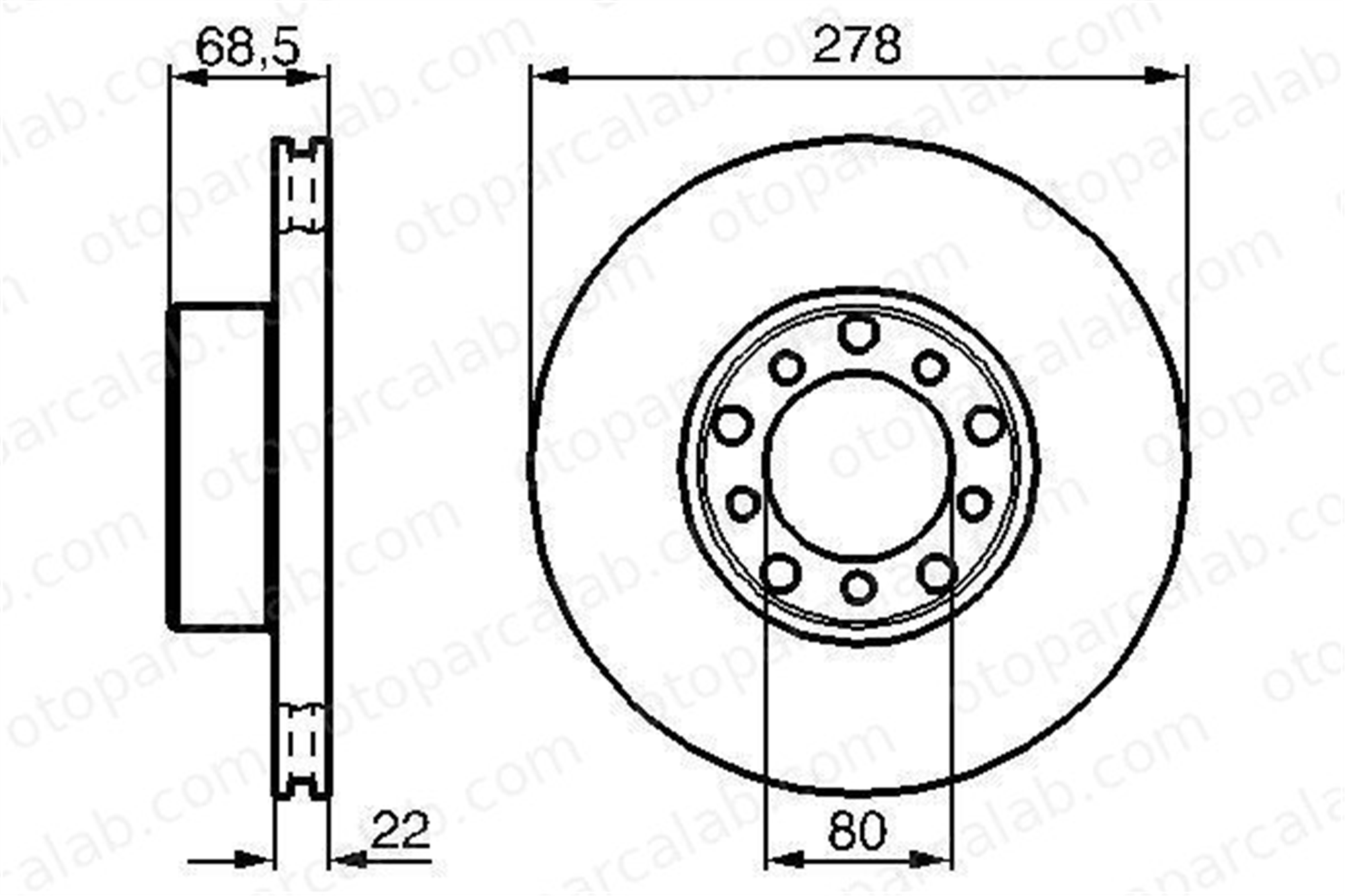 BOSCH 0 986 478 061 Fren Disk Ayna Ön Sağ ve Sol MERCEDES-BENZ SL S-SERISI 1264200005 A1264200005