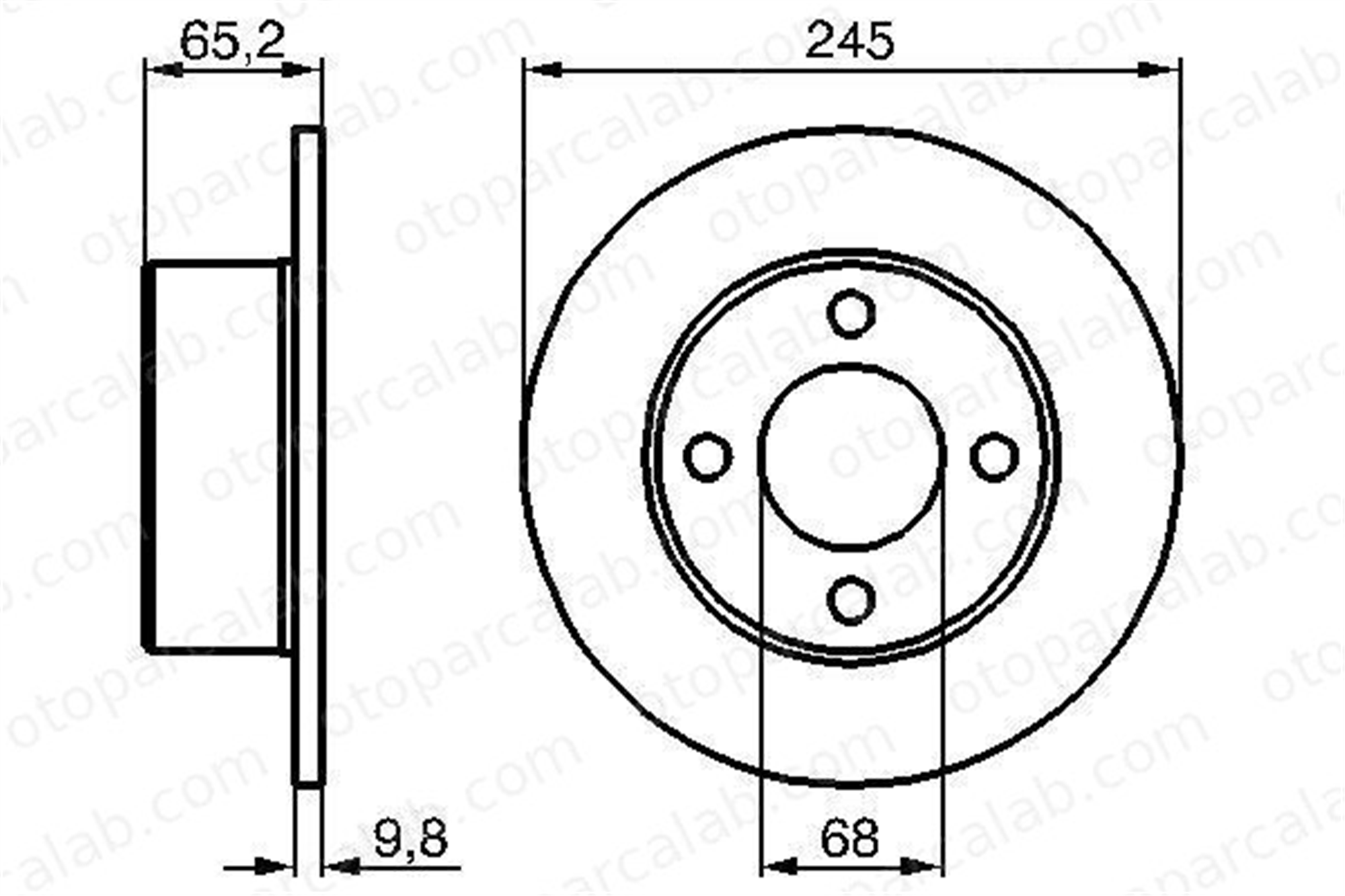 BOSCH 0 986 478 073 Fren Disk Ayna Arka Sağ ve Sol AUDI 100 C3 Avant 100 C3 Sedan 443615601E