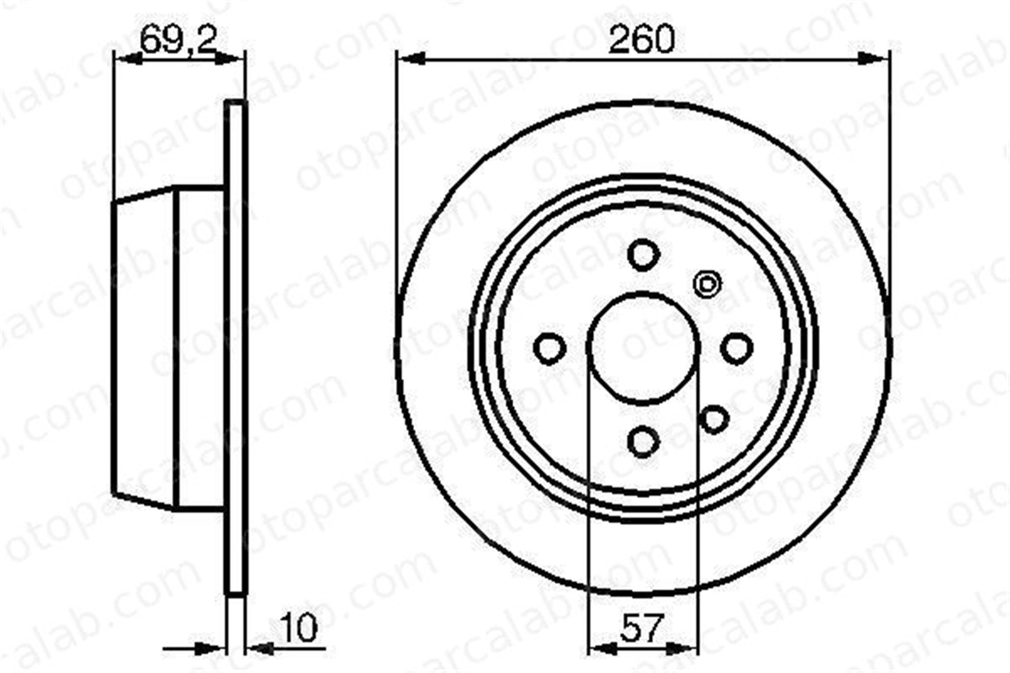 BOSCH 0 986 478 086 Fren Disk Ayna Arka Sağ ve Sol OPEL ASTRA F Station wagon ASTRA F 569119 569206