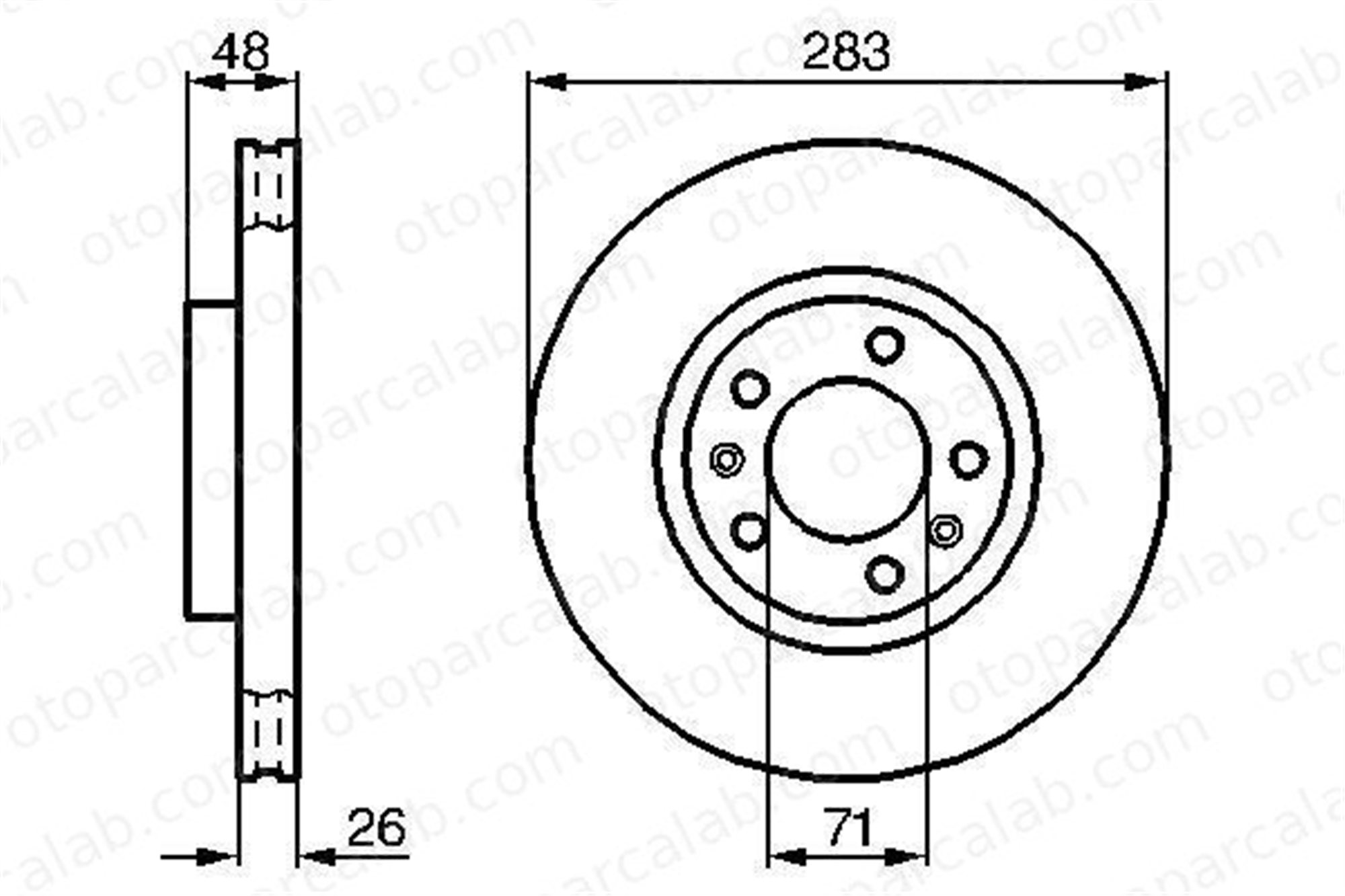 BOSCH 0 986 478 125 Fren Disk Ayna Ön Sağ ve Sol CITROËN XM XM Break 986478125 4246F4