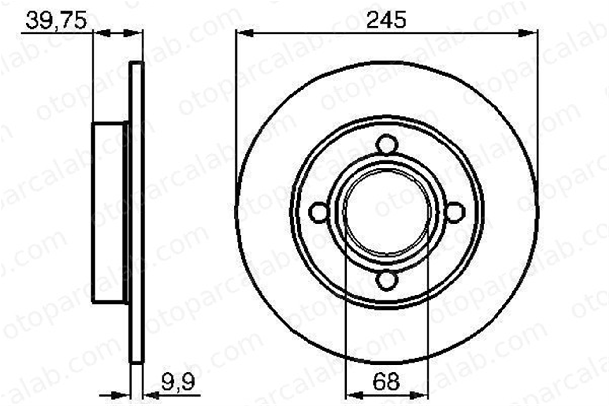 BOSCH 0 986 478 216 Fren Disk Ayna Arka Sağ ve Sol AUDI 80 B3 Sedan COUPE B3 8A0615601 853615601