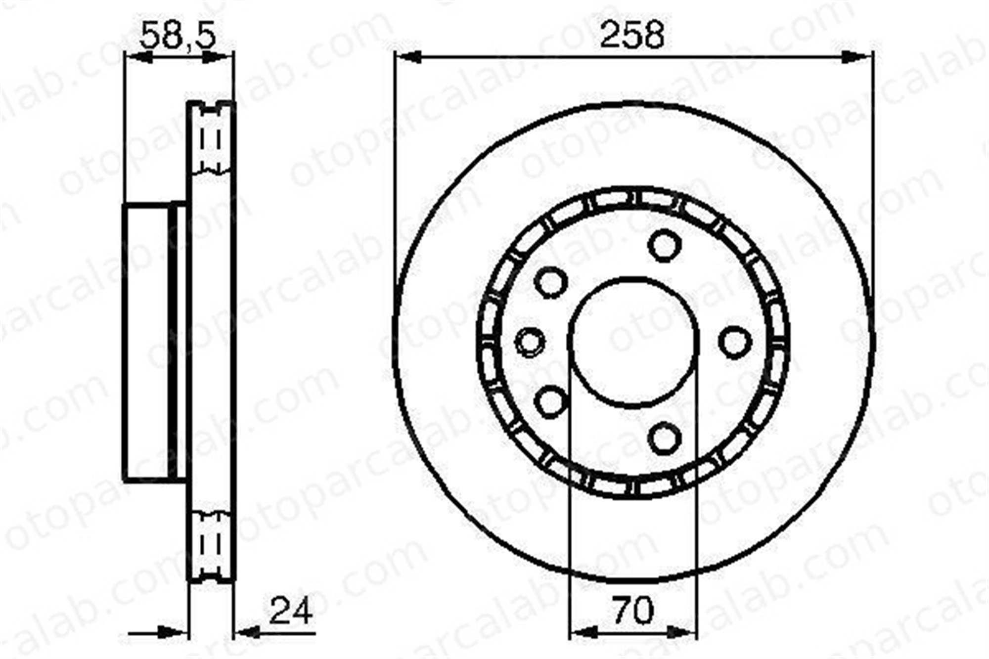 BOSCH 0 986 478 265 Fren Disk Ayna Ön Sağ ve Sol OPEL OMEGA A Station wagon OMEGA A 569039 90223919