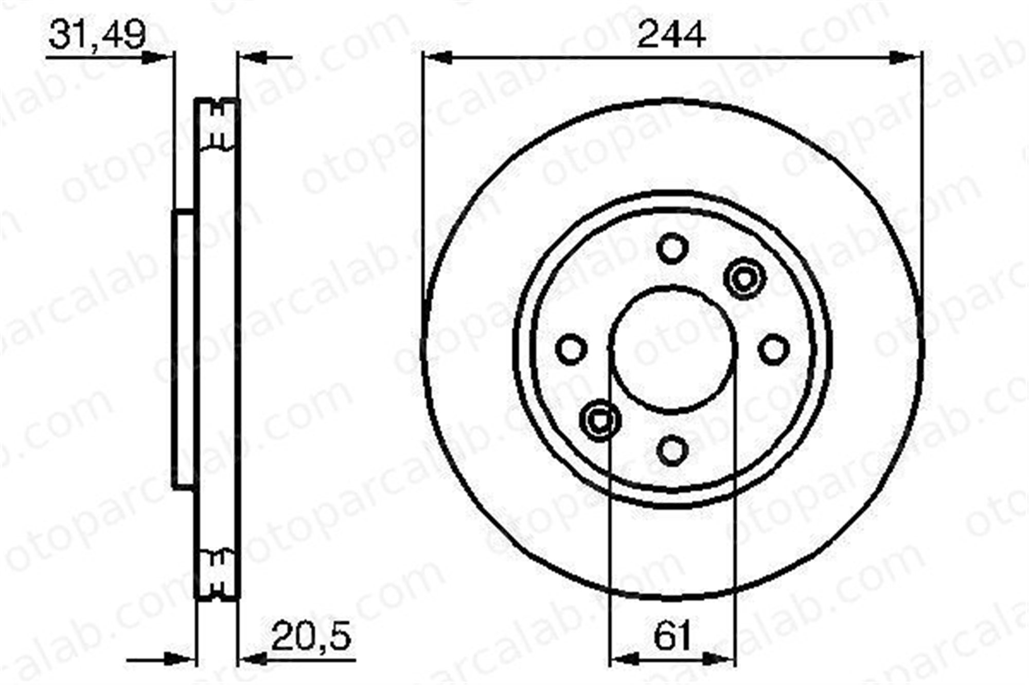 BOSCH 0 986 478 278 Fren Disk Ayna Ön Sağ ve Sol RENAULT 21 Sedan 21 Station wagon 986478278 7700758901
