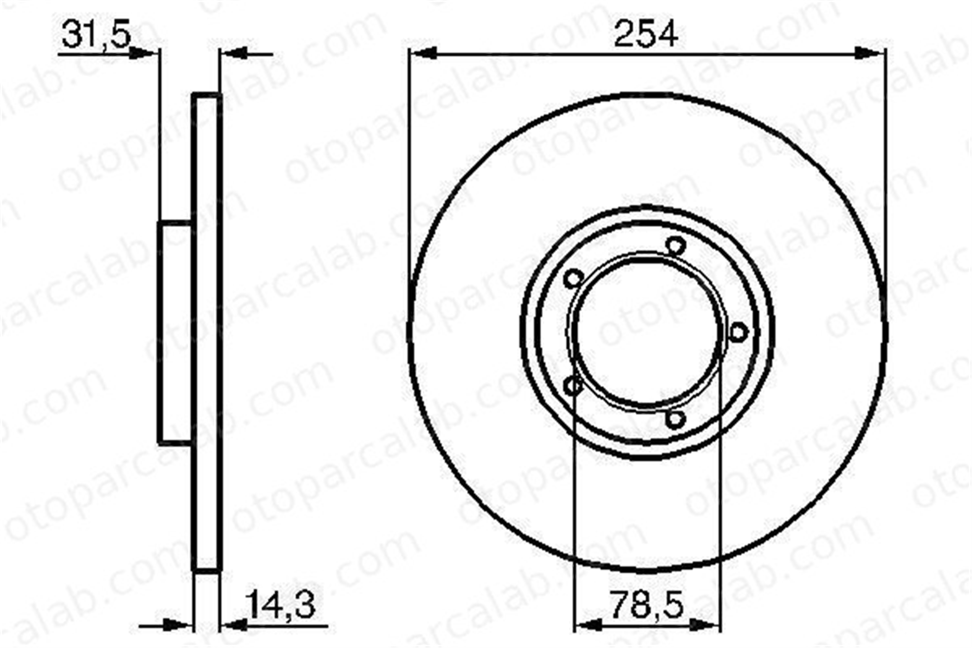 BOSCH 0 986 478 345 Fren Disk Ayna Ön Sağ ve Sol FORD TRANSIT Minibüs/Otobüs TRANSIT Panelvan/Van 5022676 6135249