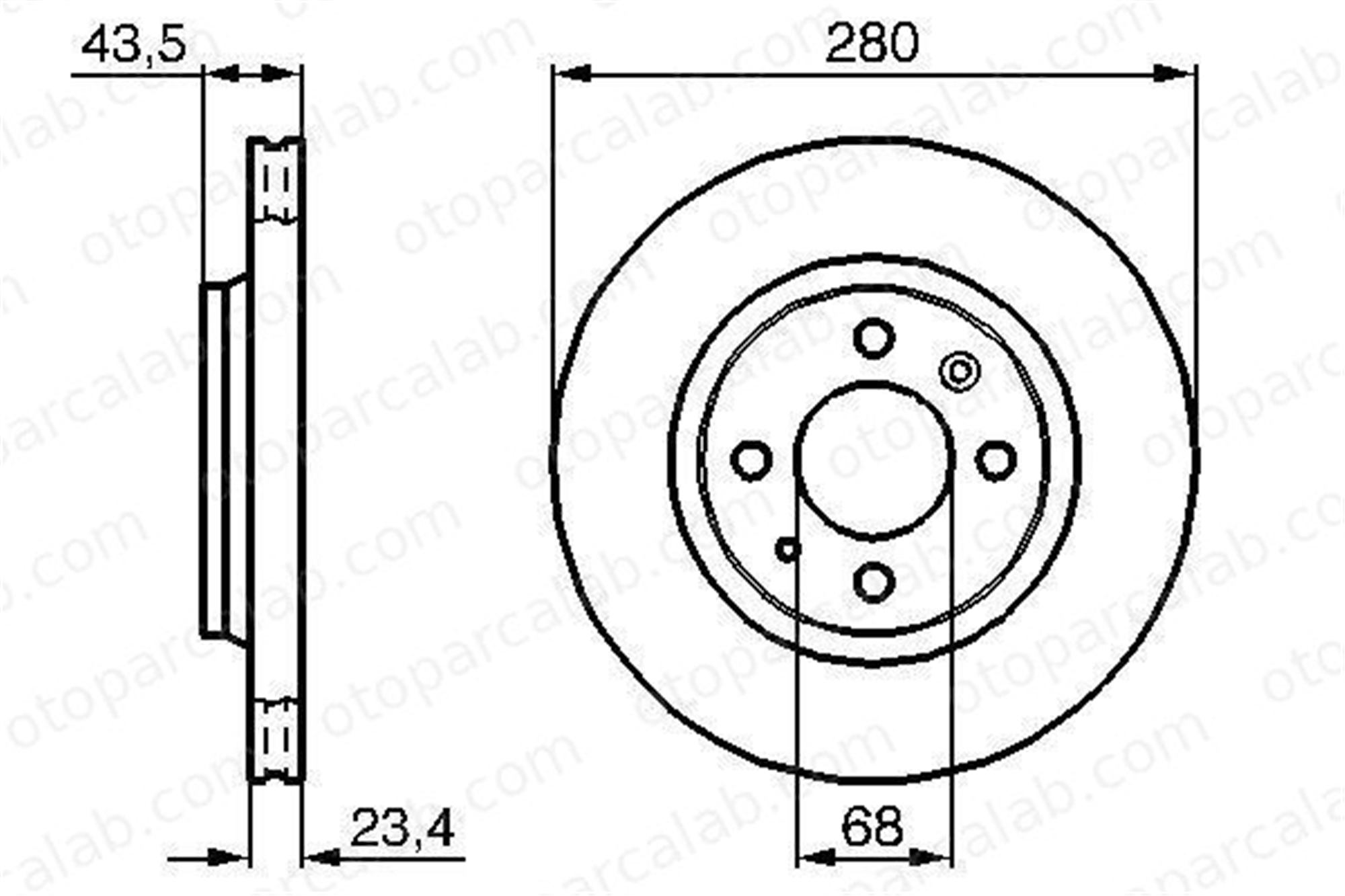 BOSCH 0 986 478 375 Fren Disk Ayna Ön Sağ ve Sol SAAB 900 I 900 I Combi Coupe 986478375 4002150