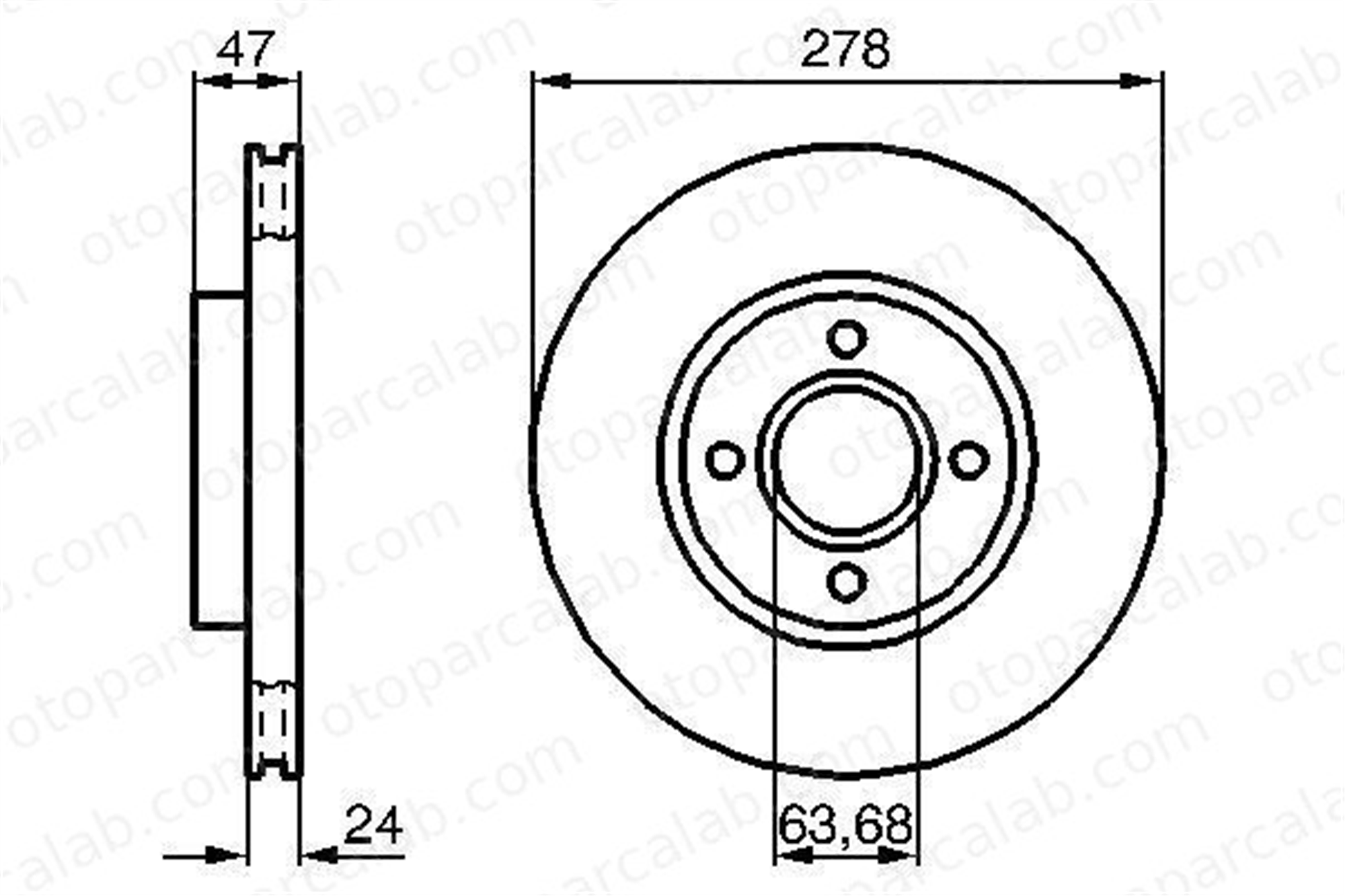 BOSCH 0 986 478 427 Fren Disk Ayna Ön Sağ ve Sol FORD MONDEO I COUGAR 986478427 1513979
