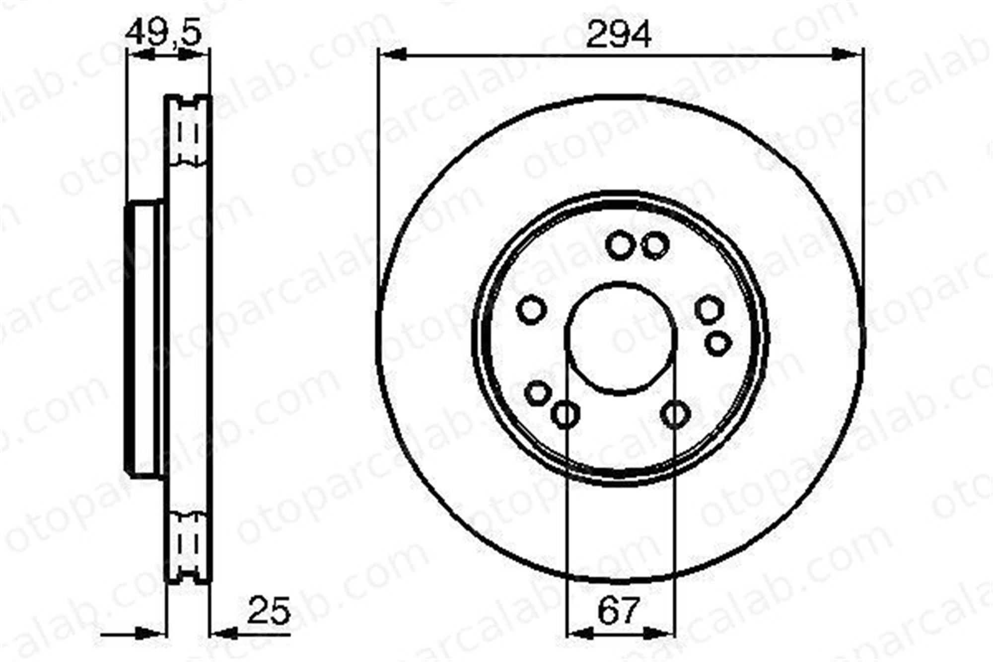 BOSCH 0 986 478 428 Fren Disk Ayna Ön Sağ ve Sol MERCEDES-BENZ E-SERISI E-SERISI T-Model 986478428 A1244212412