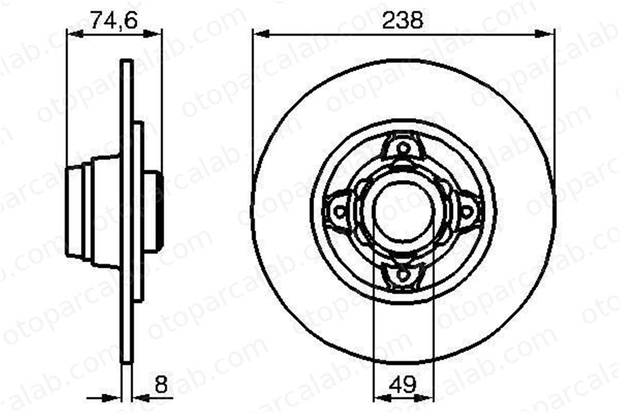 BOSCH 0 986 478 557 Fren Disk Ayna Arka Sağ ve Sol RENAULT 19 II Chamade 19 II 7701204901 7700780077