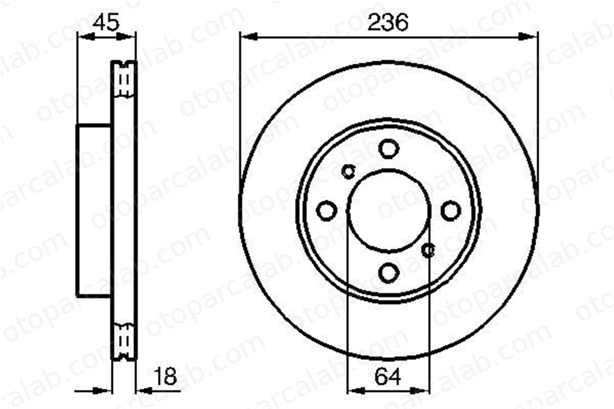 BOSCH 0 986 478 572 Fren Disk Ayna Ön Sağ ve Sol MITSUBISHI COLT V LANCER V MB950922 MB699282