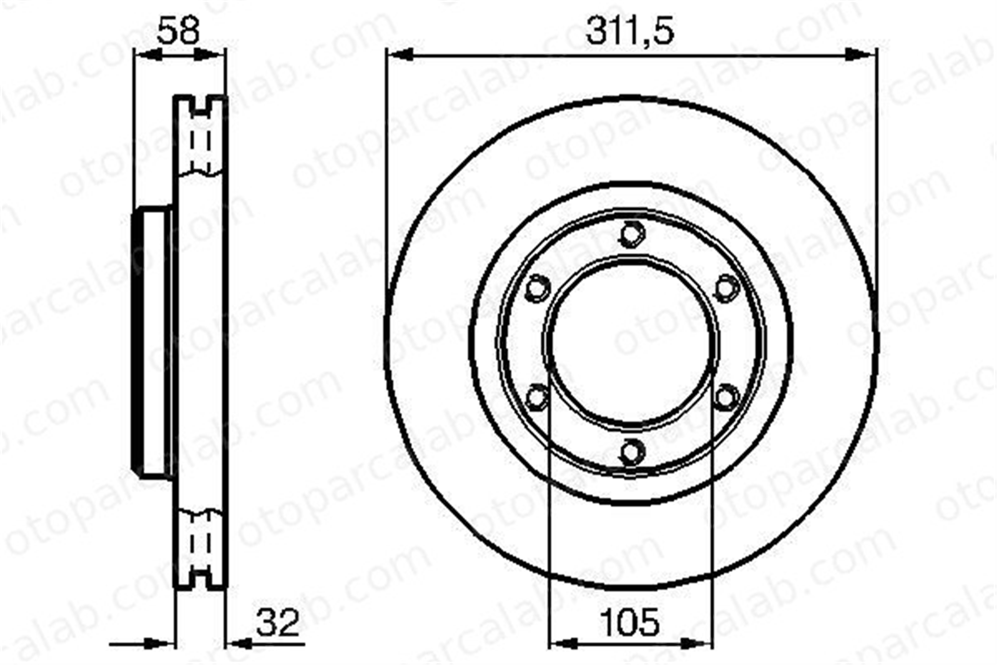 BOSCH 0 986 478 580 Fren Disk Ayna Ön Sağ ve Sol TOYOTA LAND CRUISER 80 4351260090